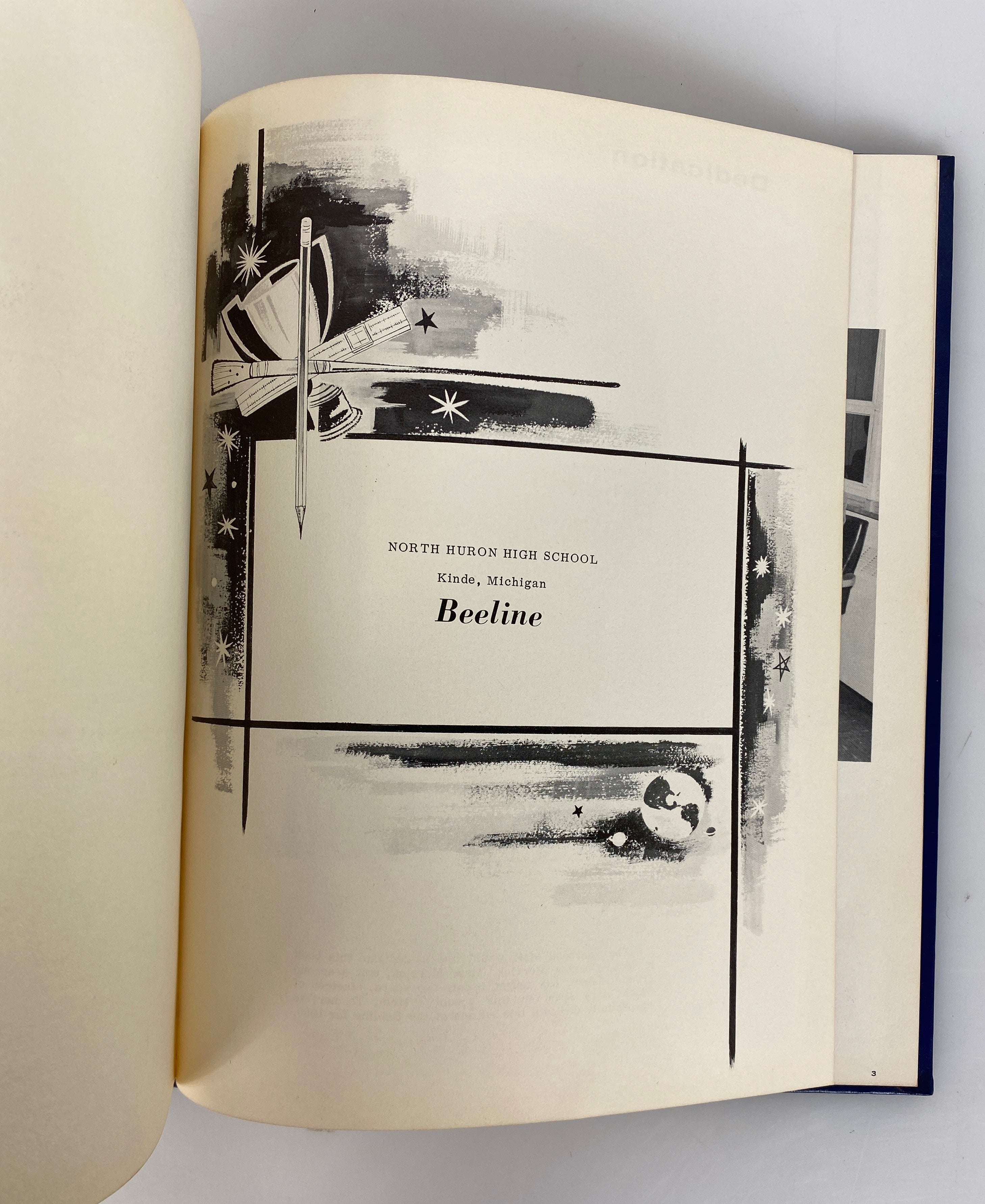 1960 North Huron High School Yearbook "Beeline" Kinde Michigan HC