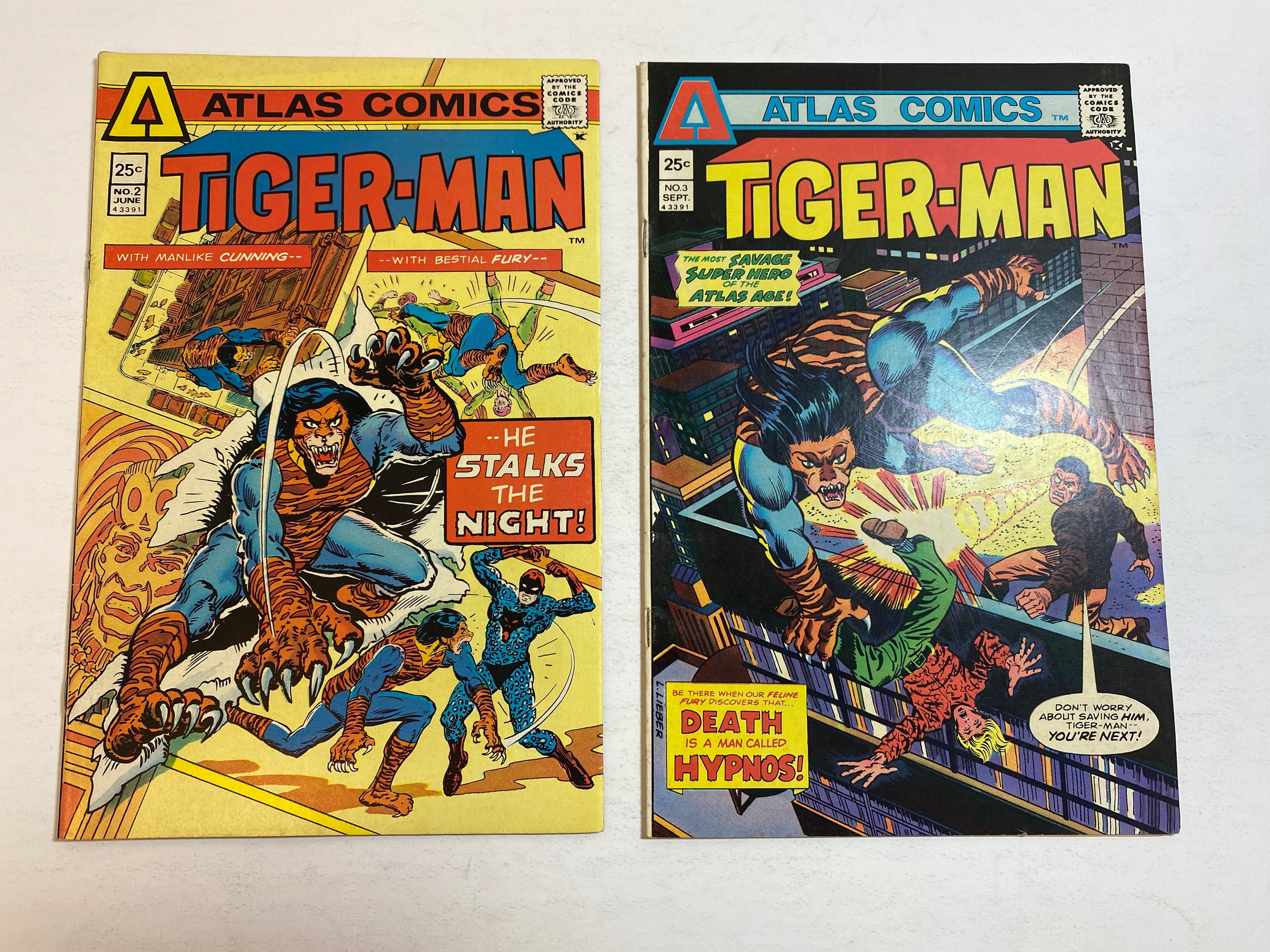 Lot of 2 Tiger-Man Atlas Comics 1975