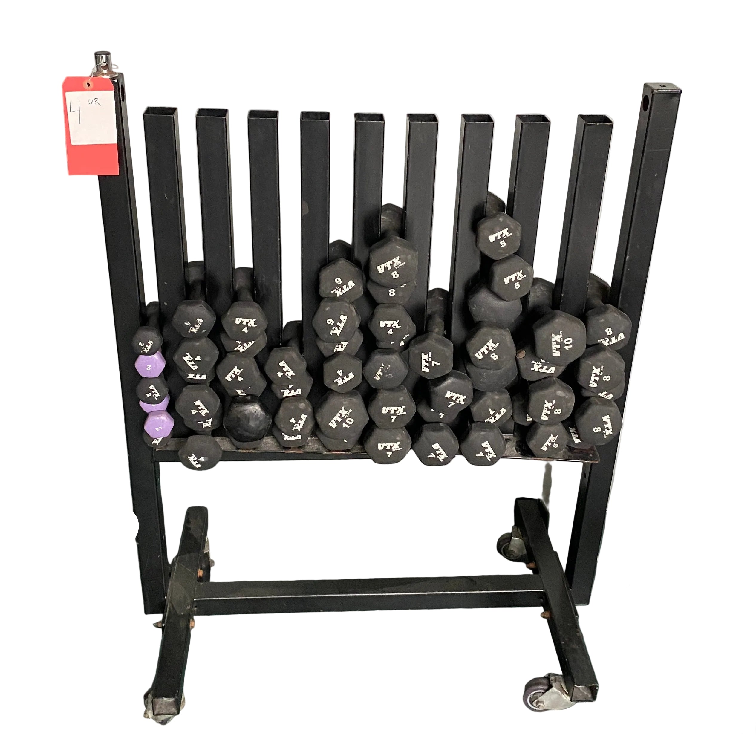 Black Wheeled Weight Rack