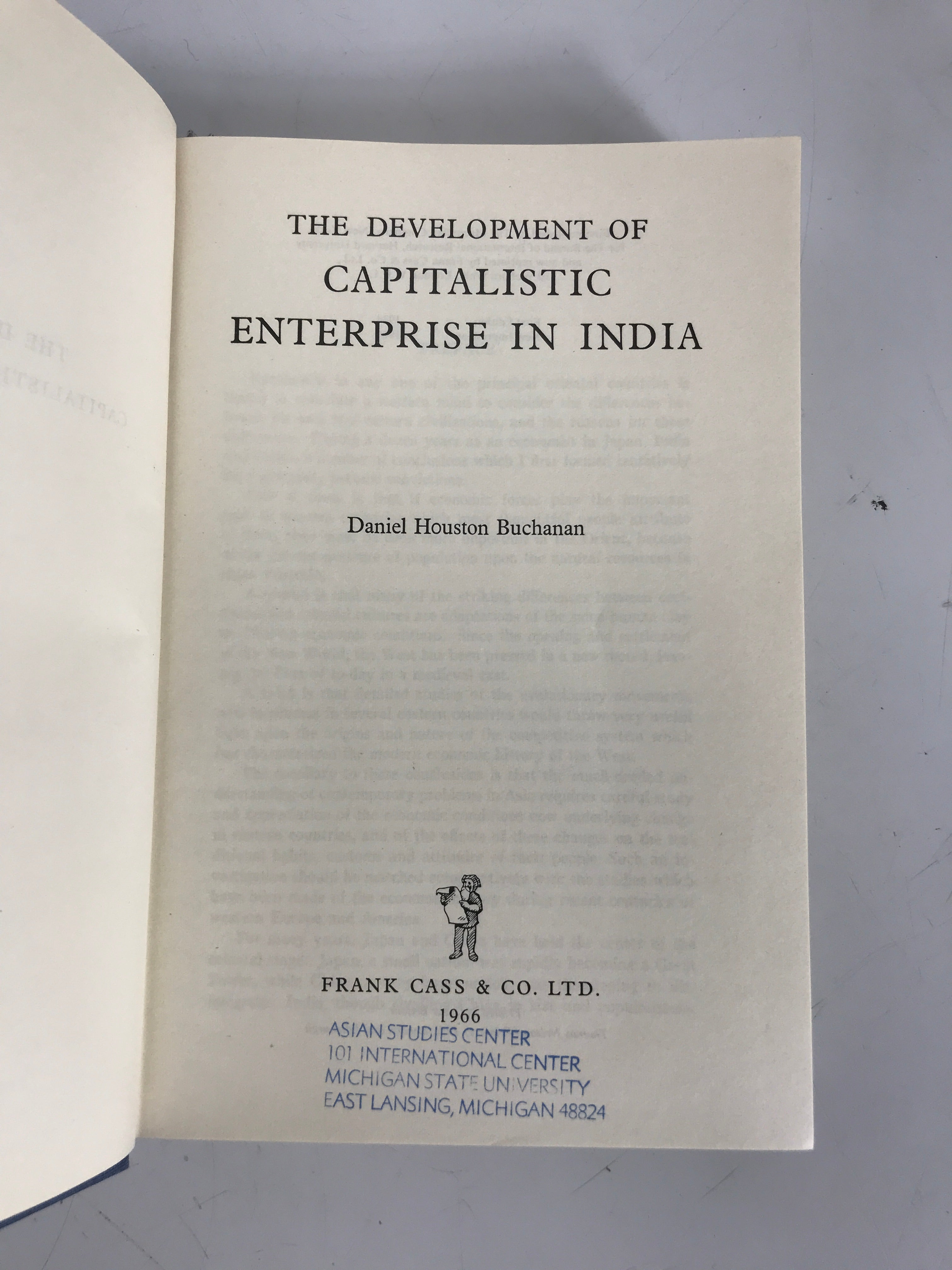 The Development of Capitalistic Enterprise in India Buchanan 1966 HC Ex-Library