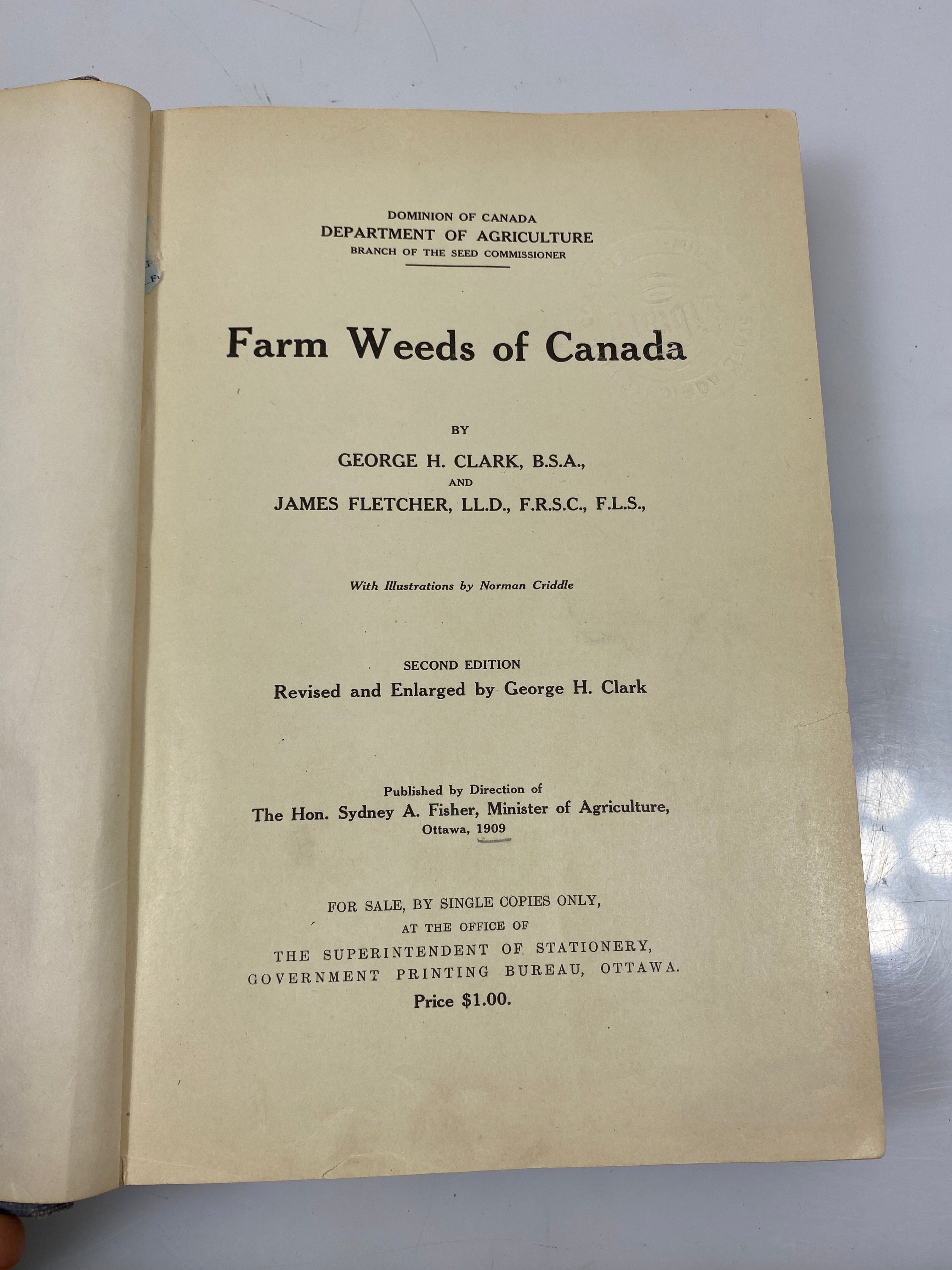Farm Weeds of Canada by Clark/Fletcher Ex-Library 2nd Ed 1909 HC