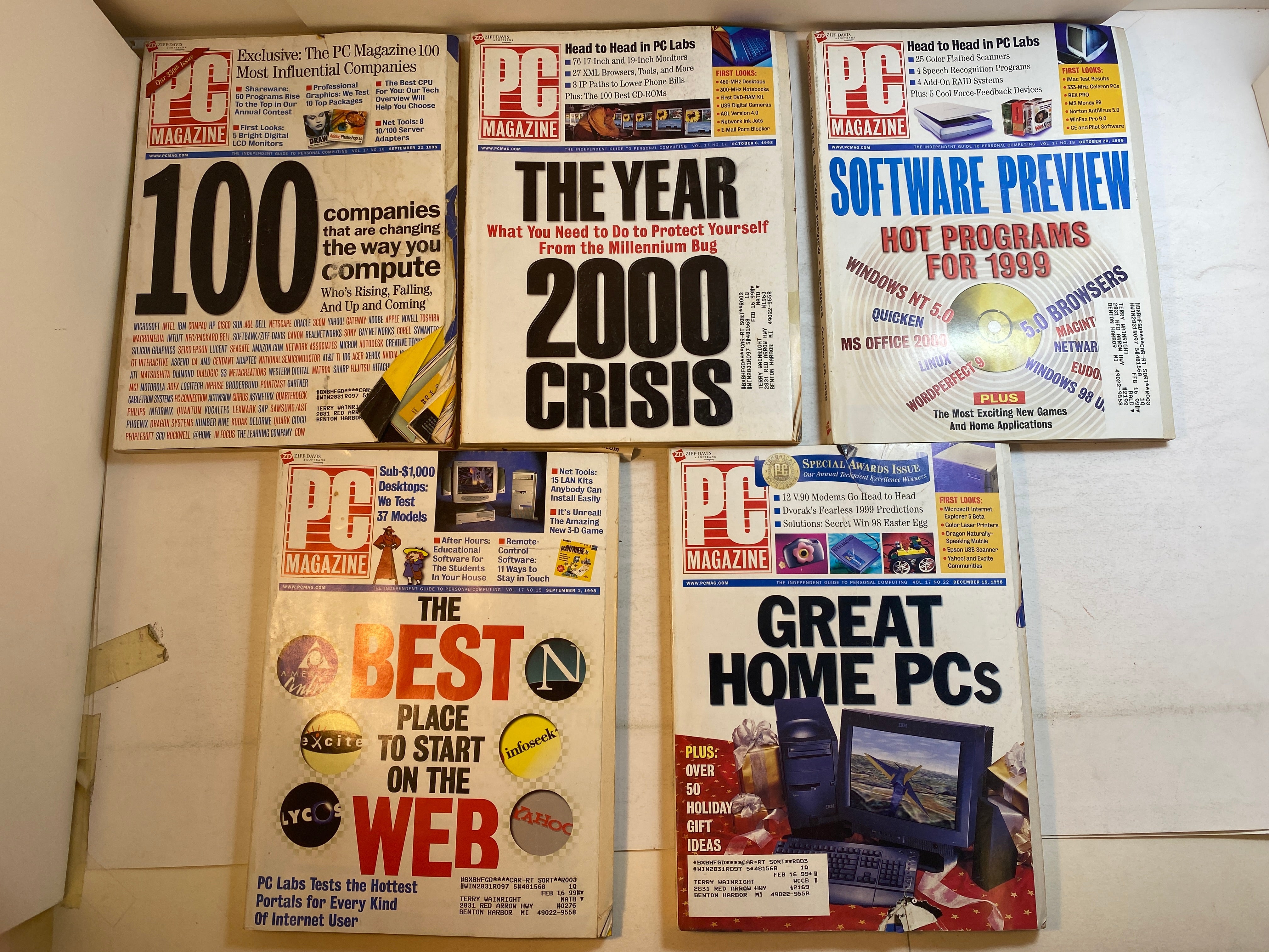 Lot of 8 Vintage PC Magazine 1998