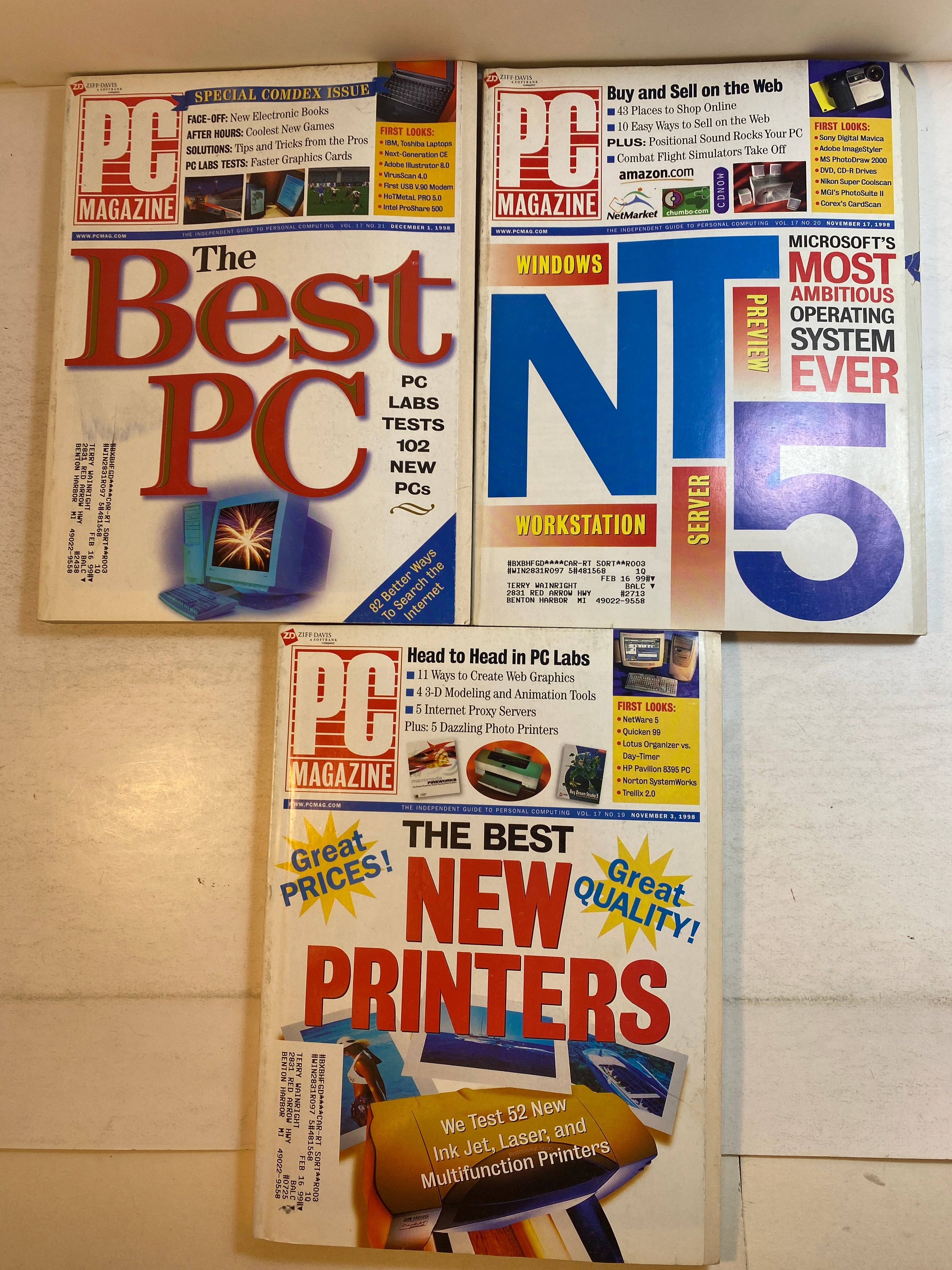 Lot of 8 Vintage PC Magazine 1998