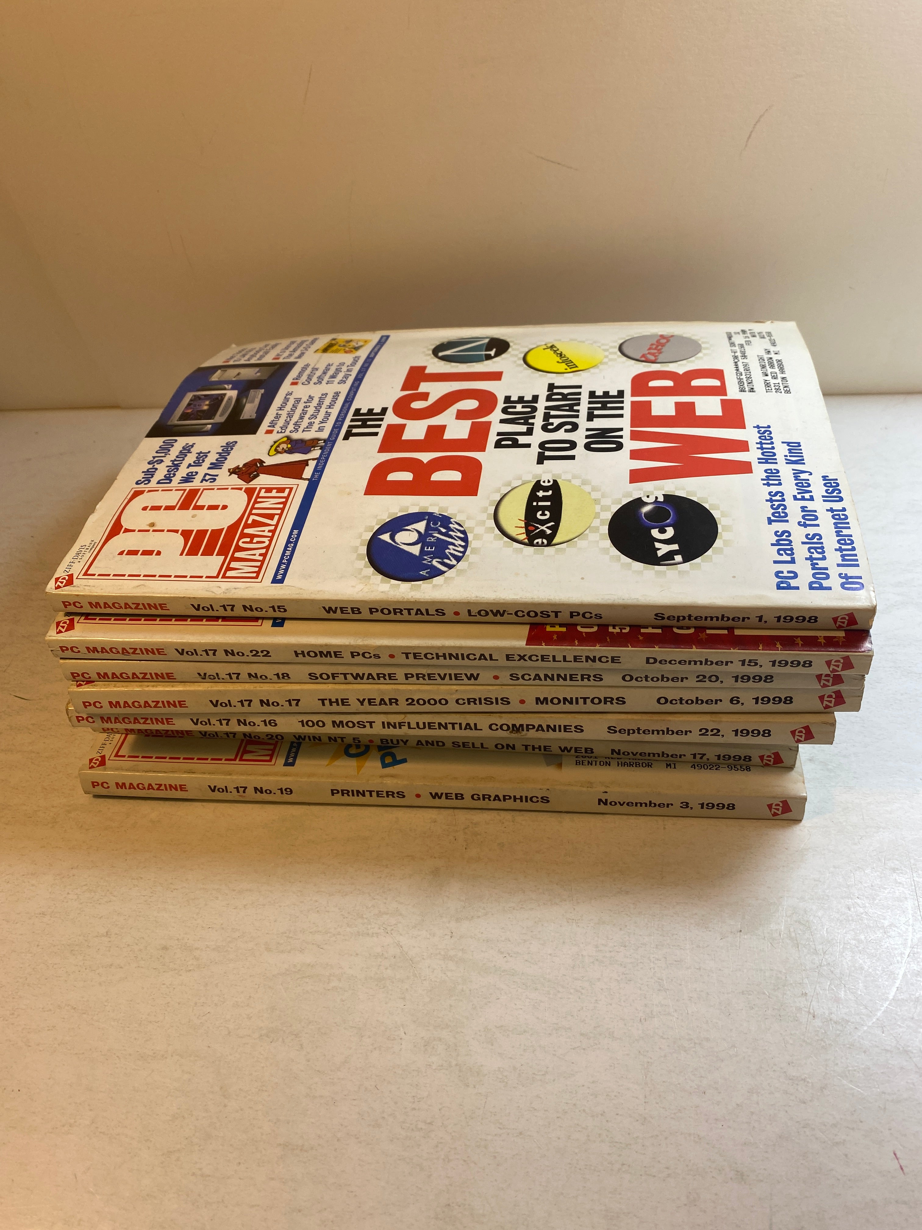 Lot of 8 Vintage PC Magazine 1998