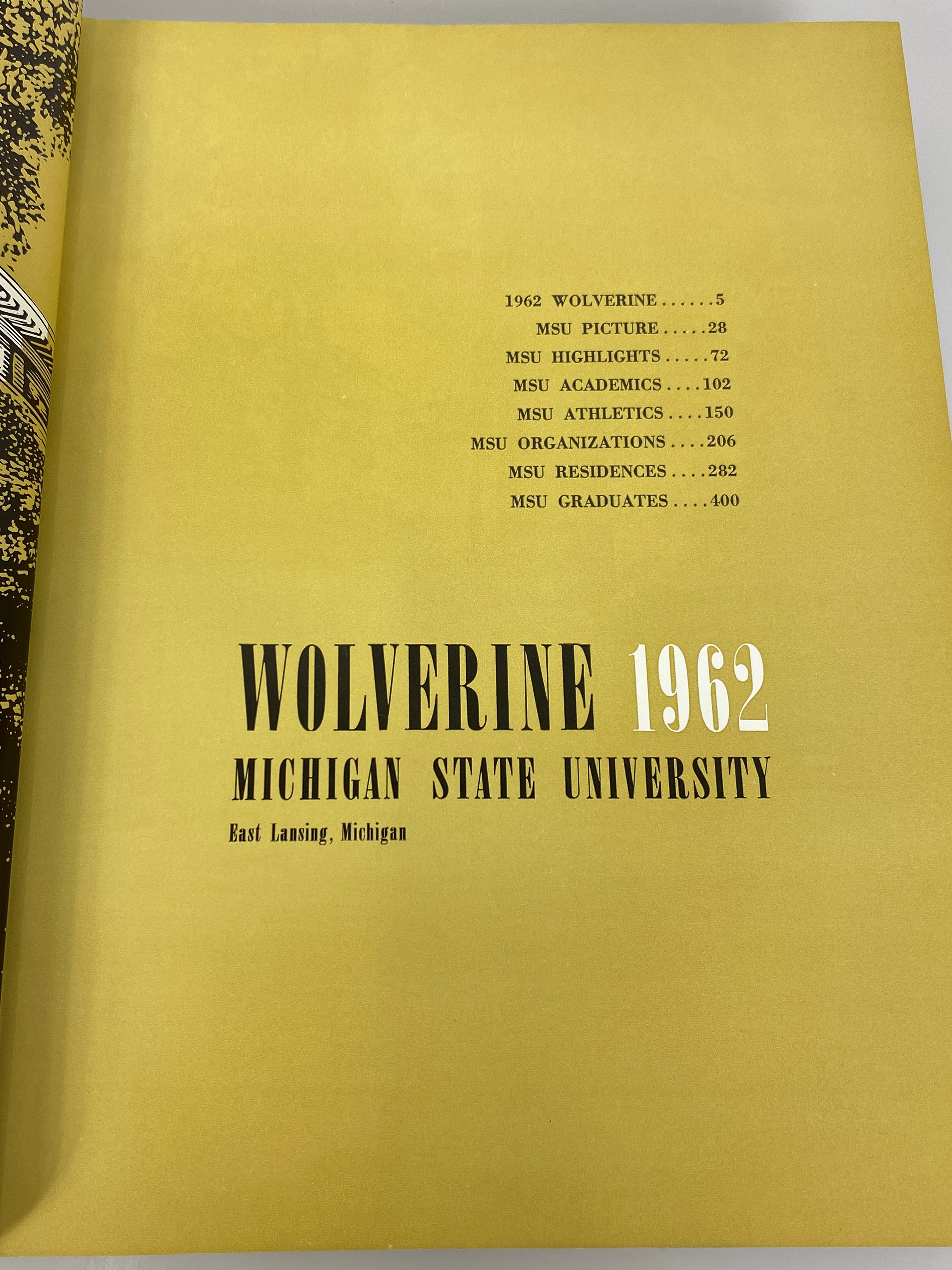 1962 Michigan State University "Wolverine" Yearbook HC