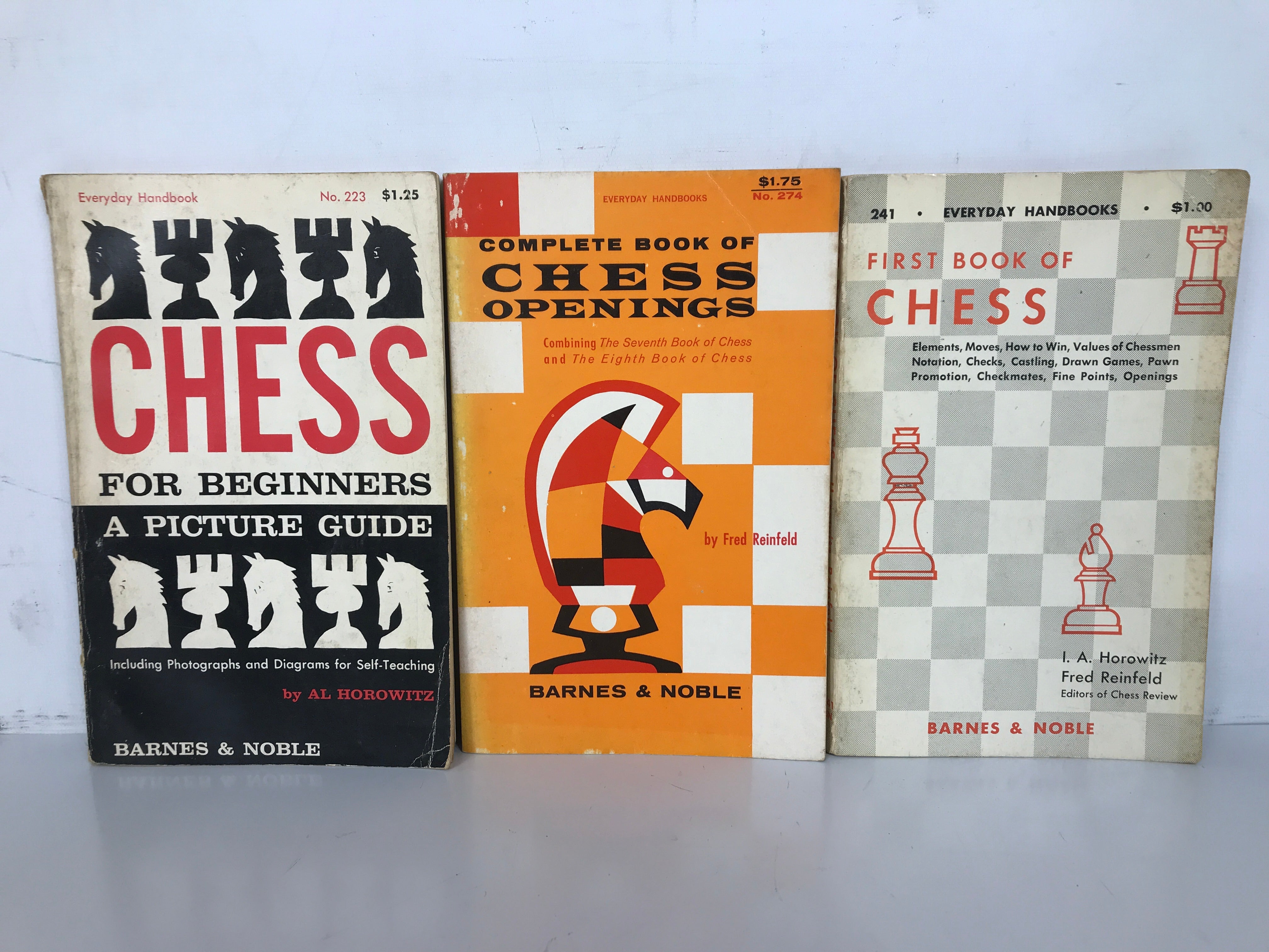 Lot of 3 Barnes & Noble Chess Handbooks 1957-1960 Vintage SC