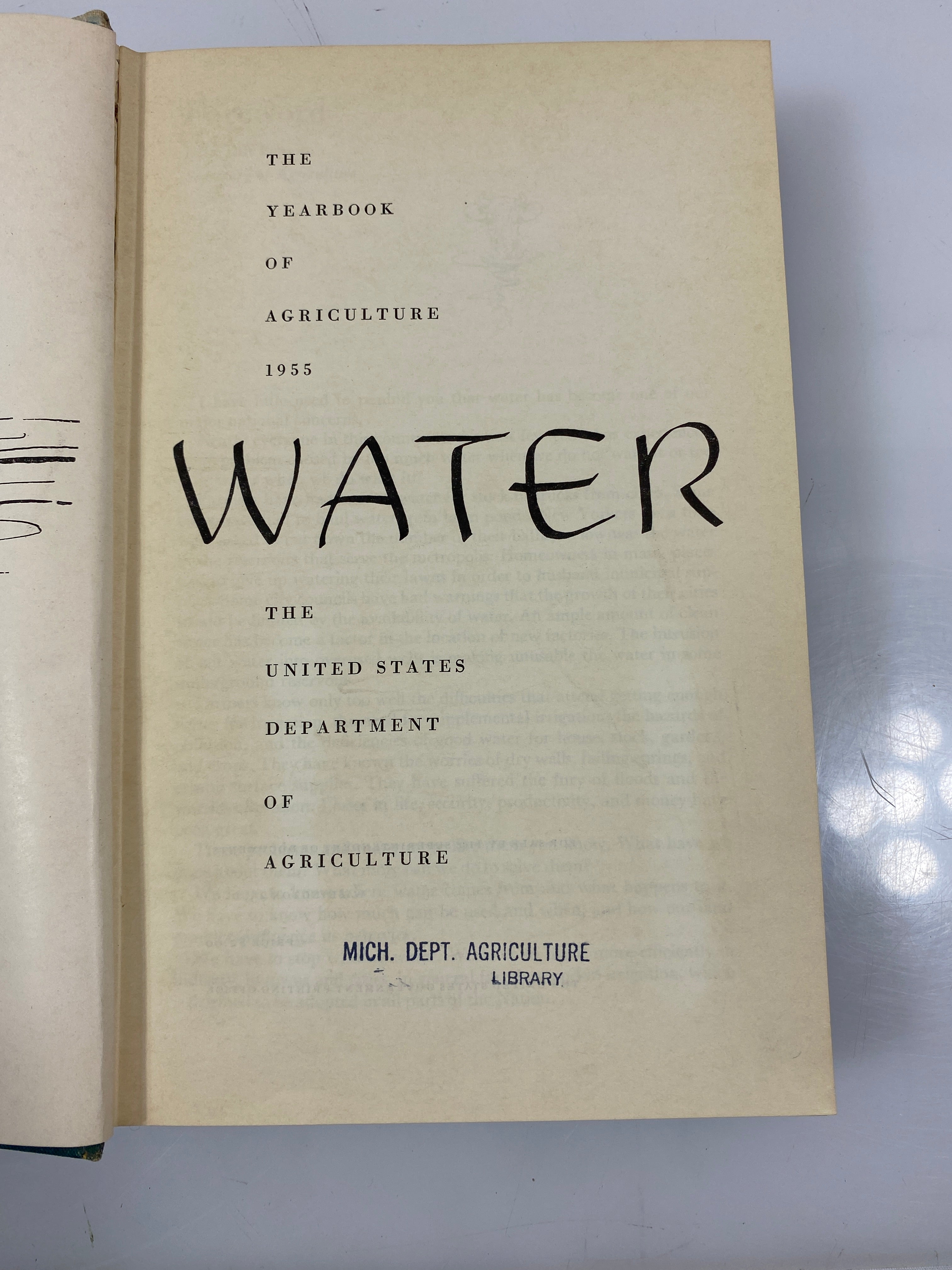 Water: The Yearbook of Agriculture 1955 Stefferud Ex-Library HC