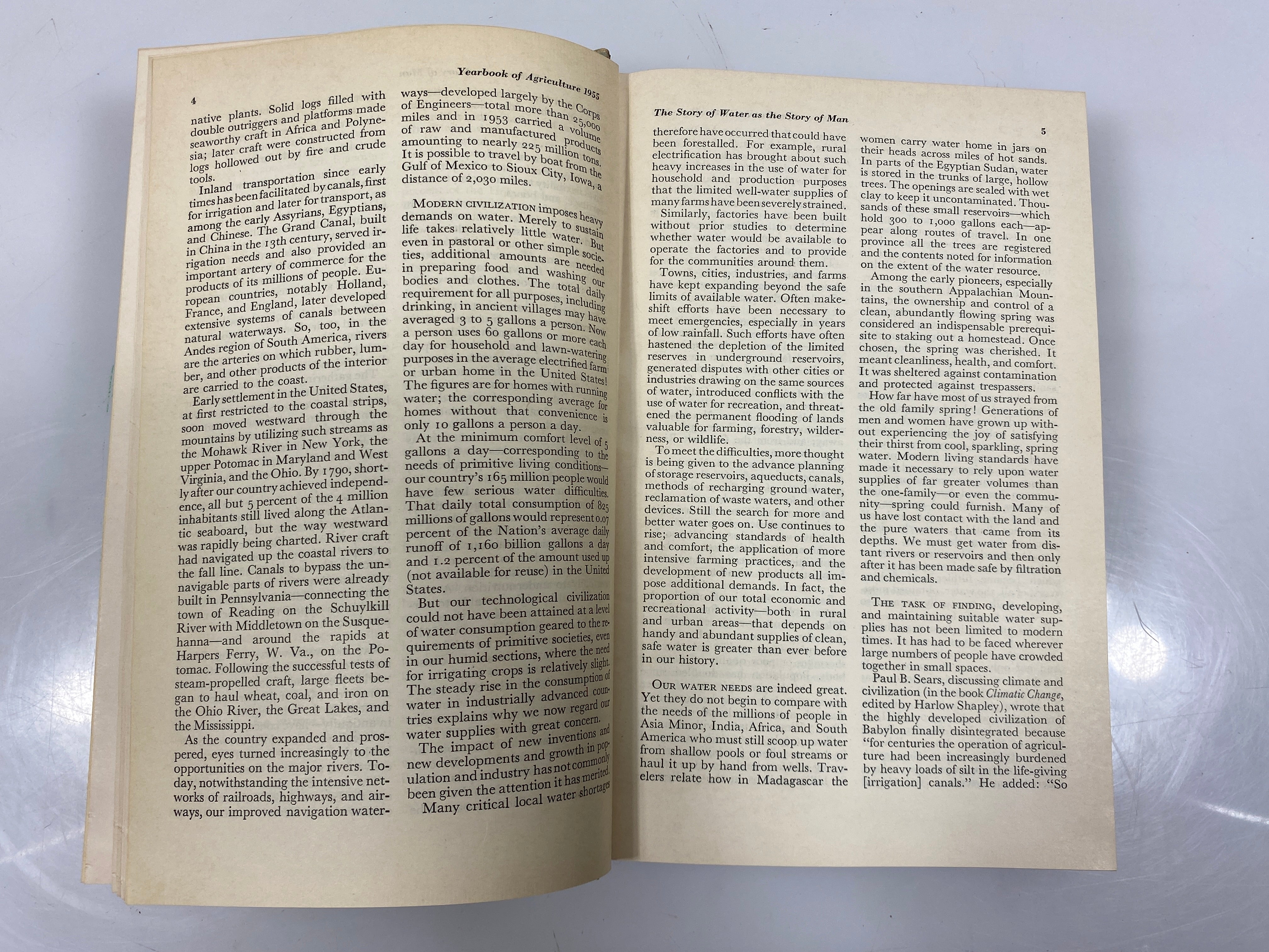 Water: The Yearbook of Agriculture 1955 Stefferud Ex-Library HC