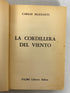 La Cordillera del Viento Carlos Mazzanti 1966 Inscribed SC