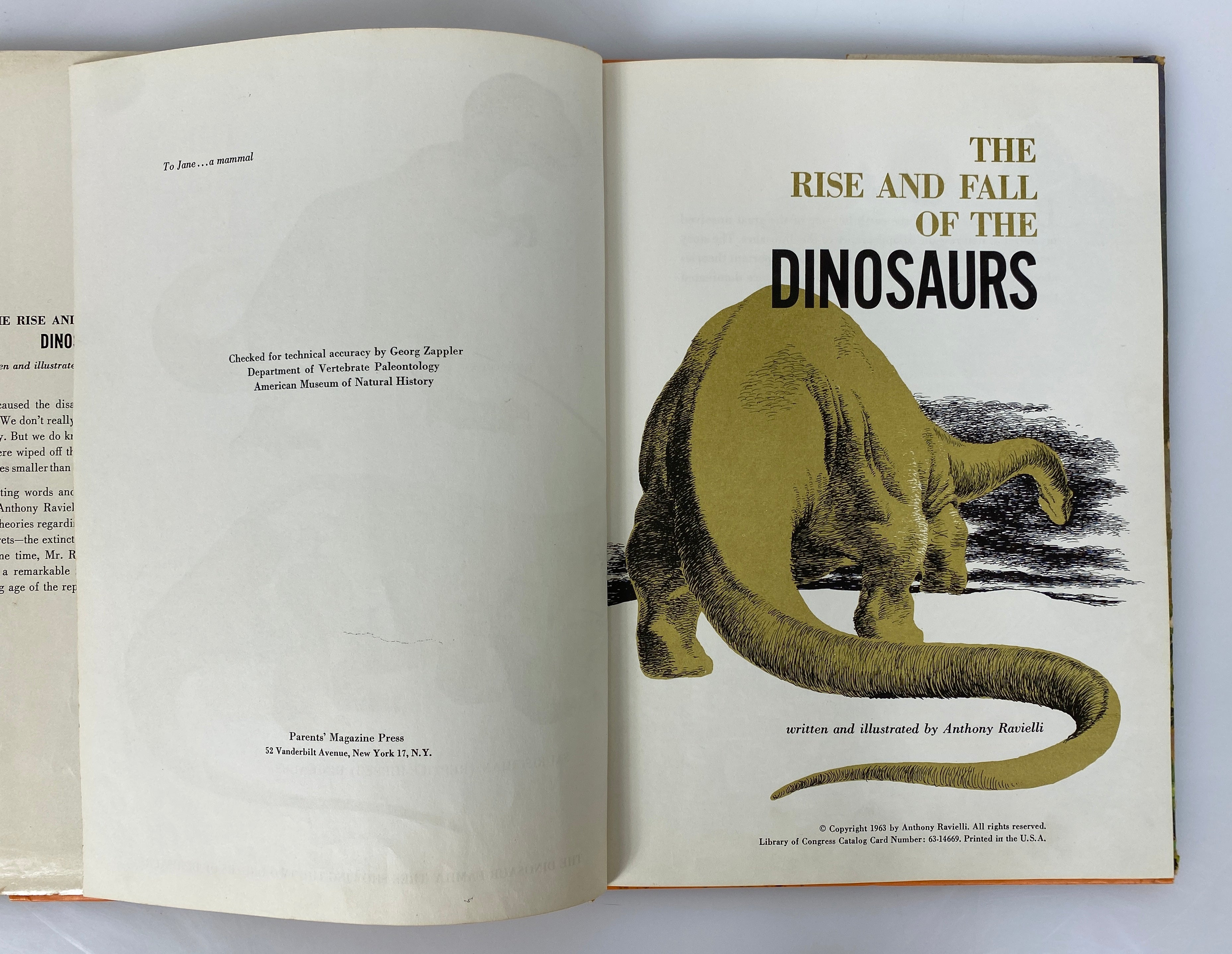 The Rise and Fall of the Dinosaurs by Anthony Ravielli 1963 Vintage HC DJ