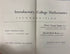 Introductory College Mathematics Jaeger & Bacon 1962 2nd Edition HC