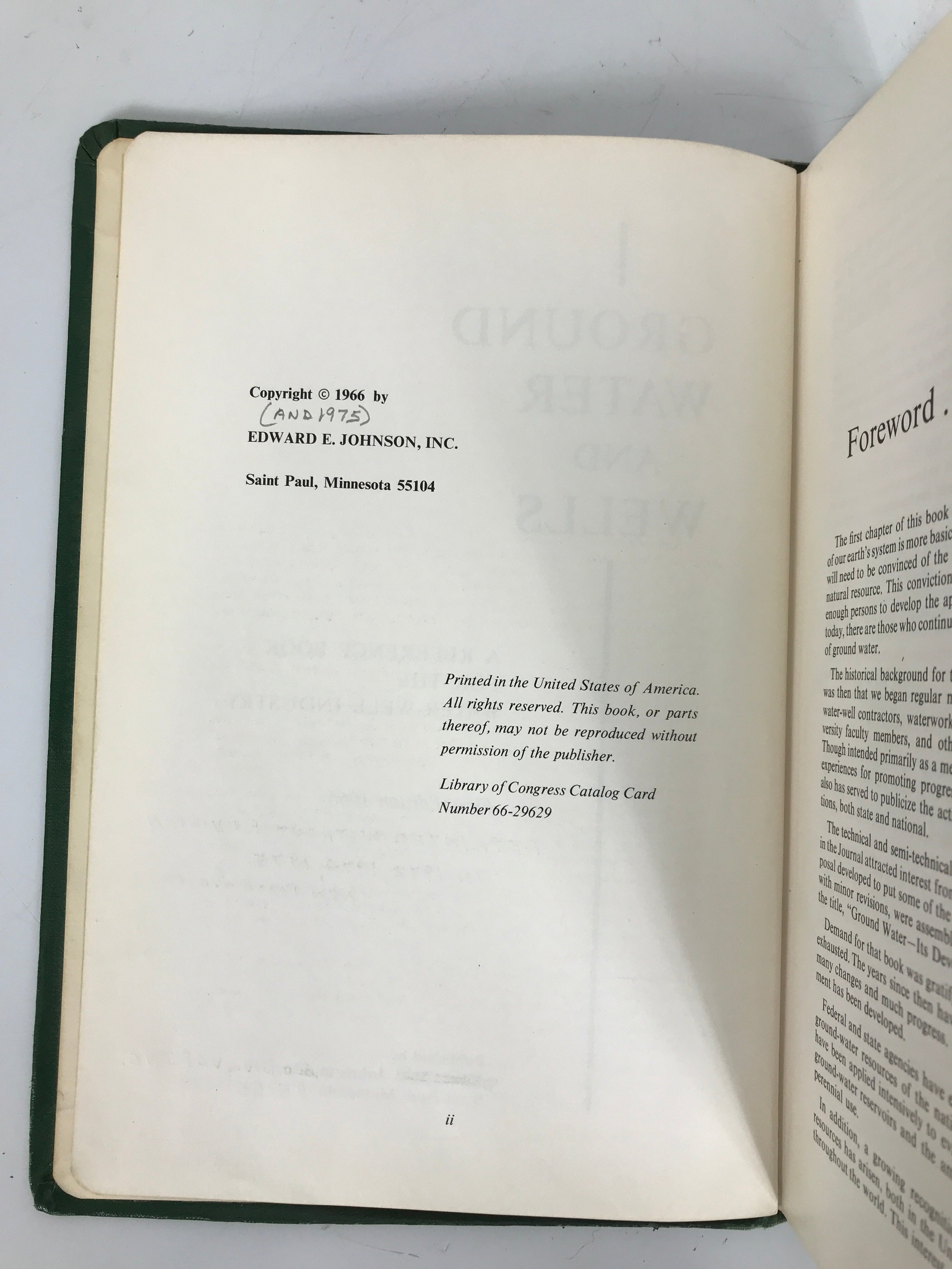 Ground Water and Wells 1966 First Edition HC for the Water-Well Industry