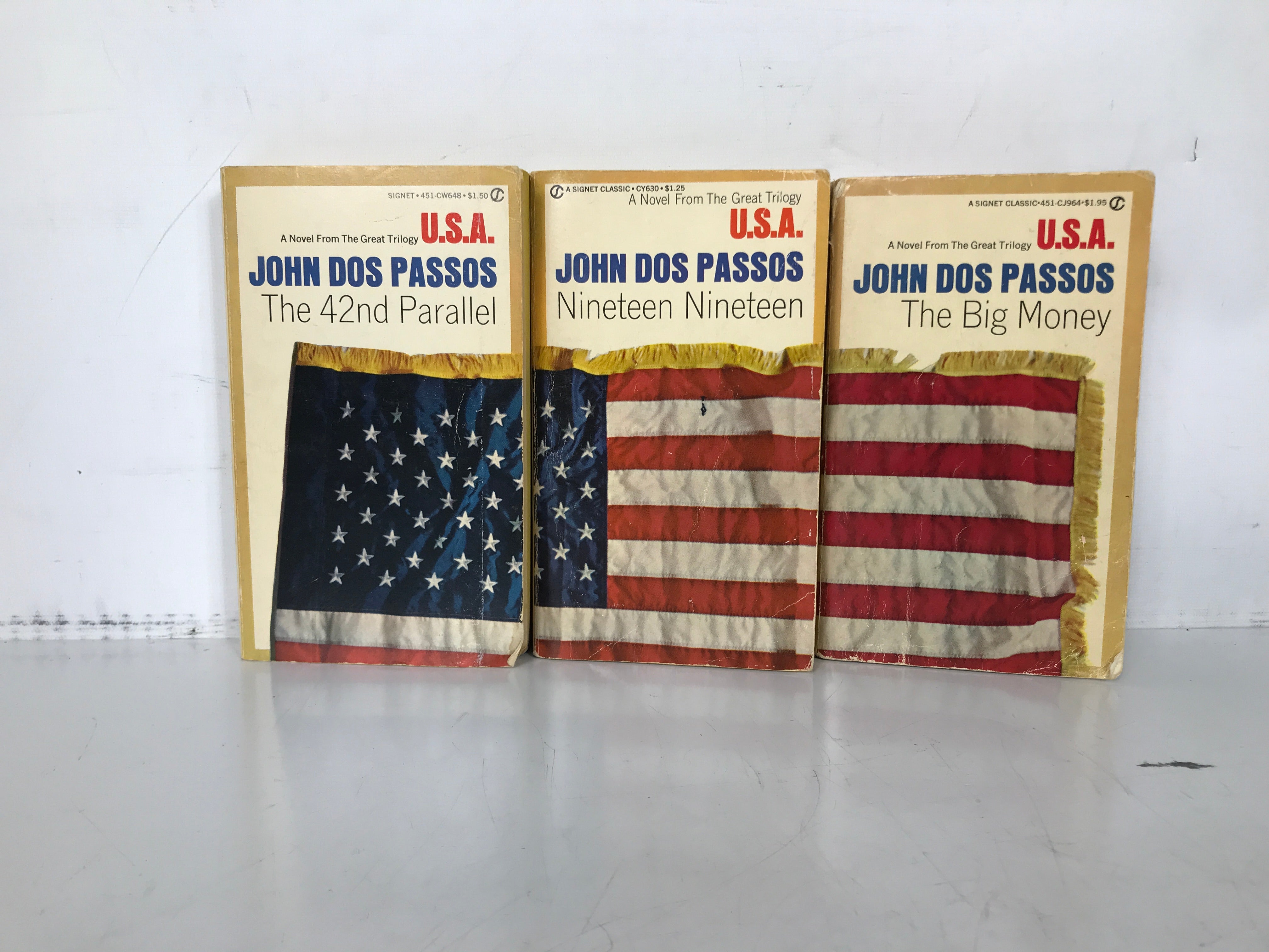 3 Vol Set U.S.A. The Great Trilogy John Dos Passos 1969 Signet SC