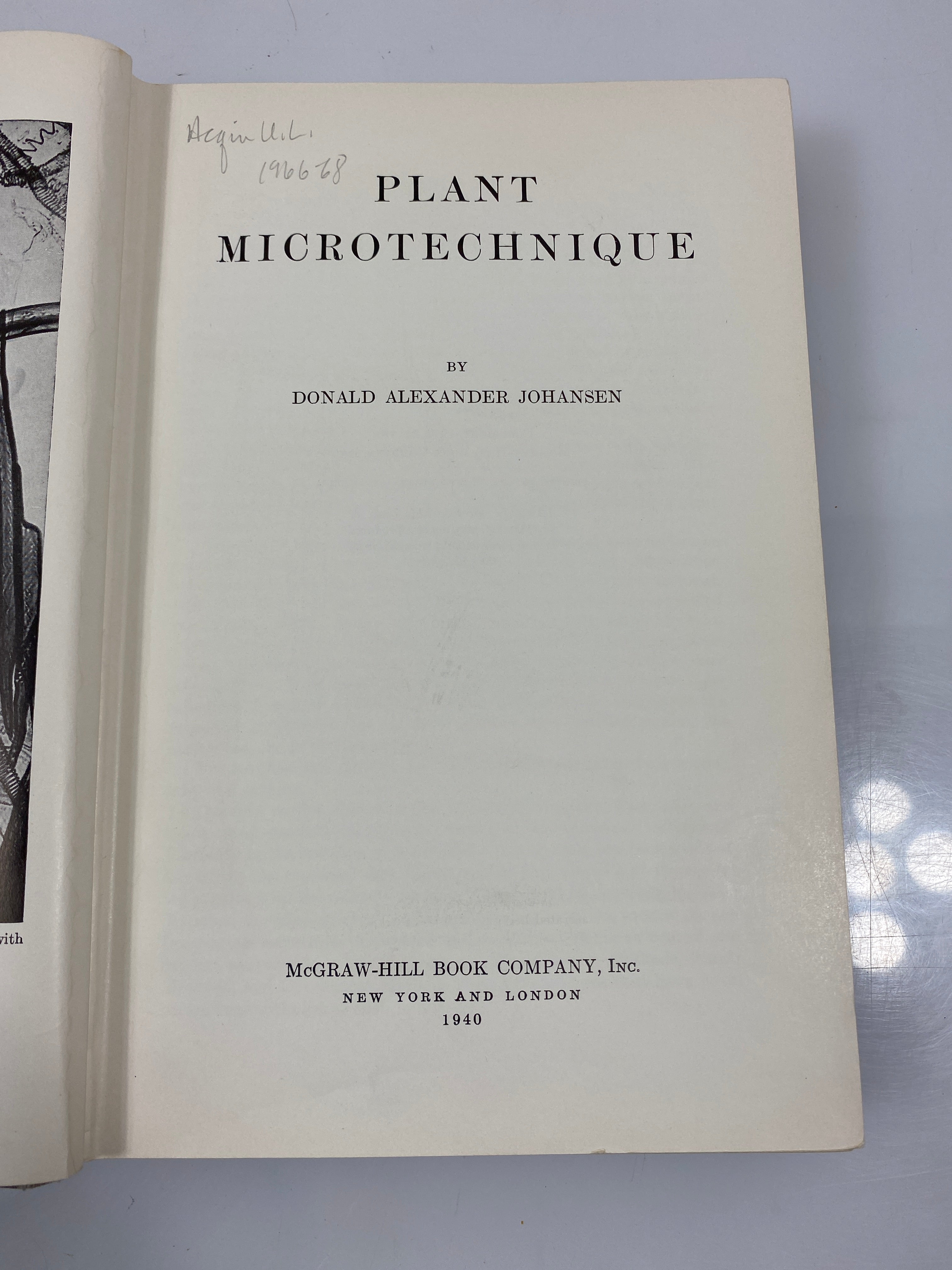 Plant Microtechnique by Johansen Ex-Library 1940 HC