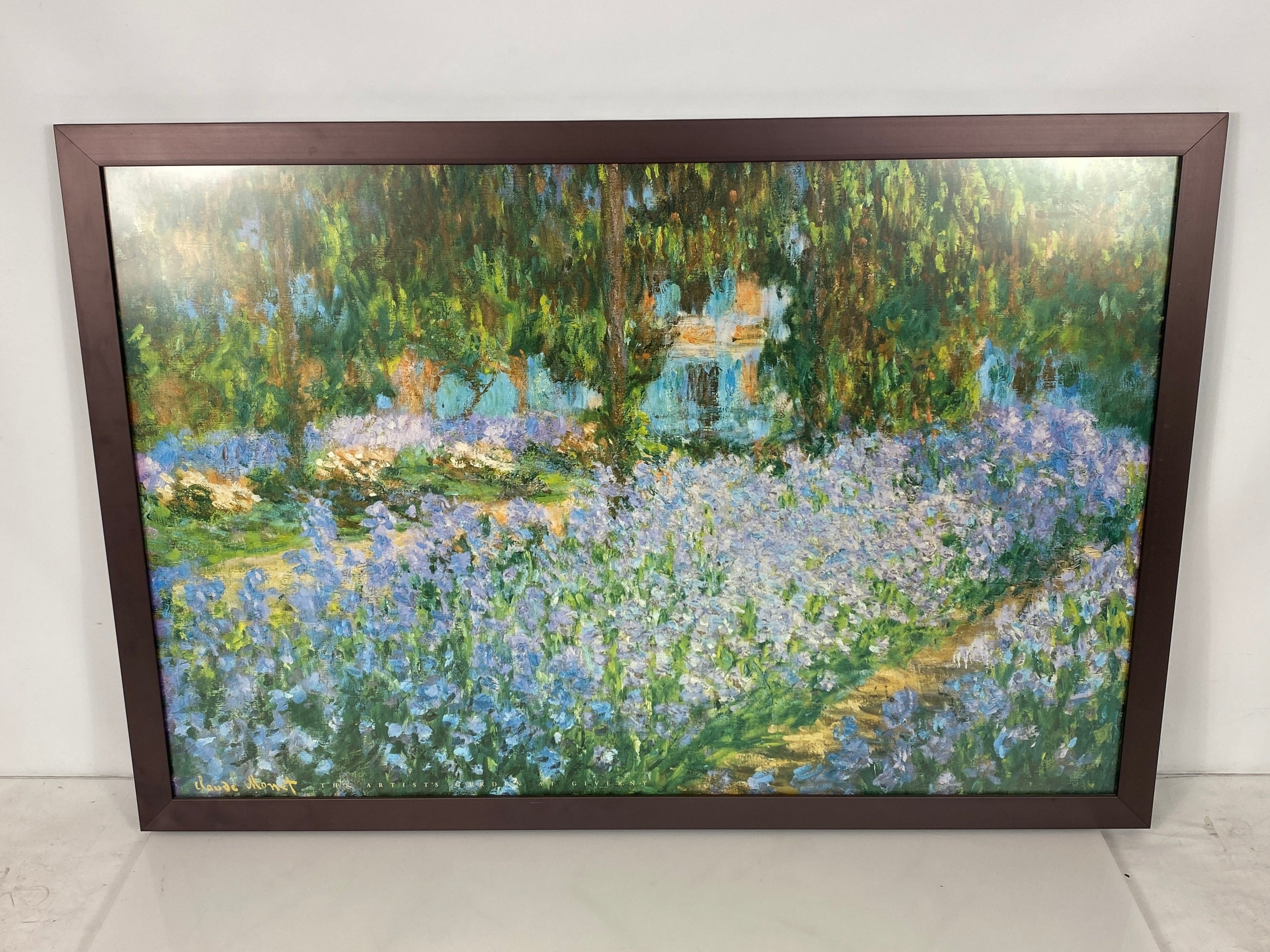 "The Artists Garden at Giverny" Painting in Nielsen Black Frame