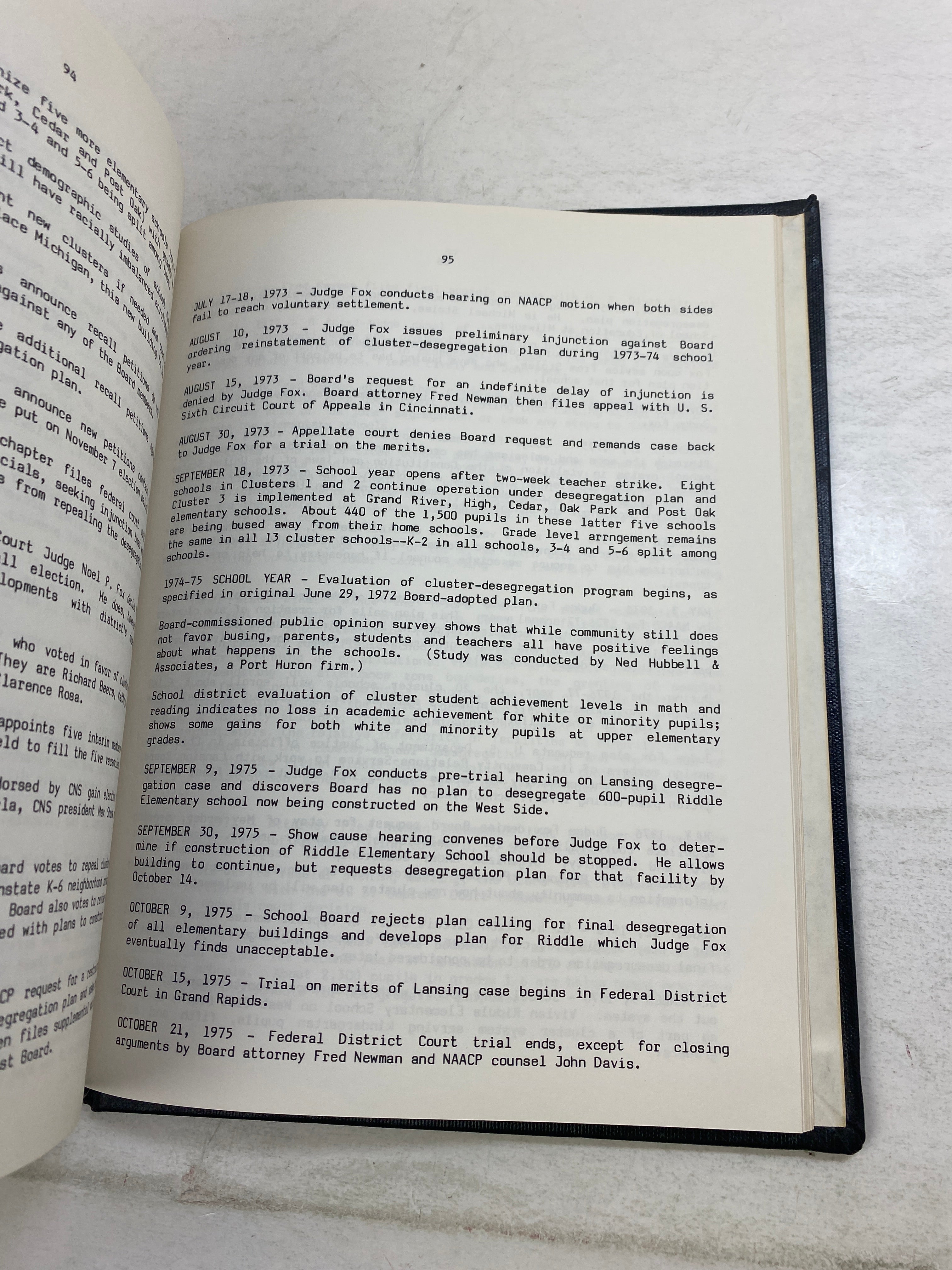 History and Growth of Lansing Public Schools 1967-1982 HC