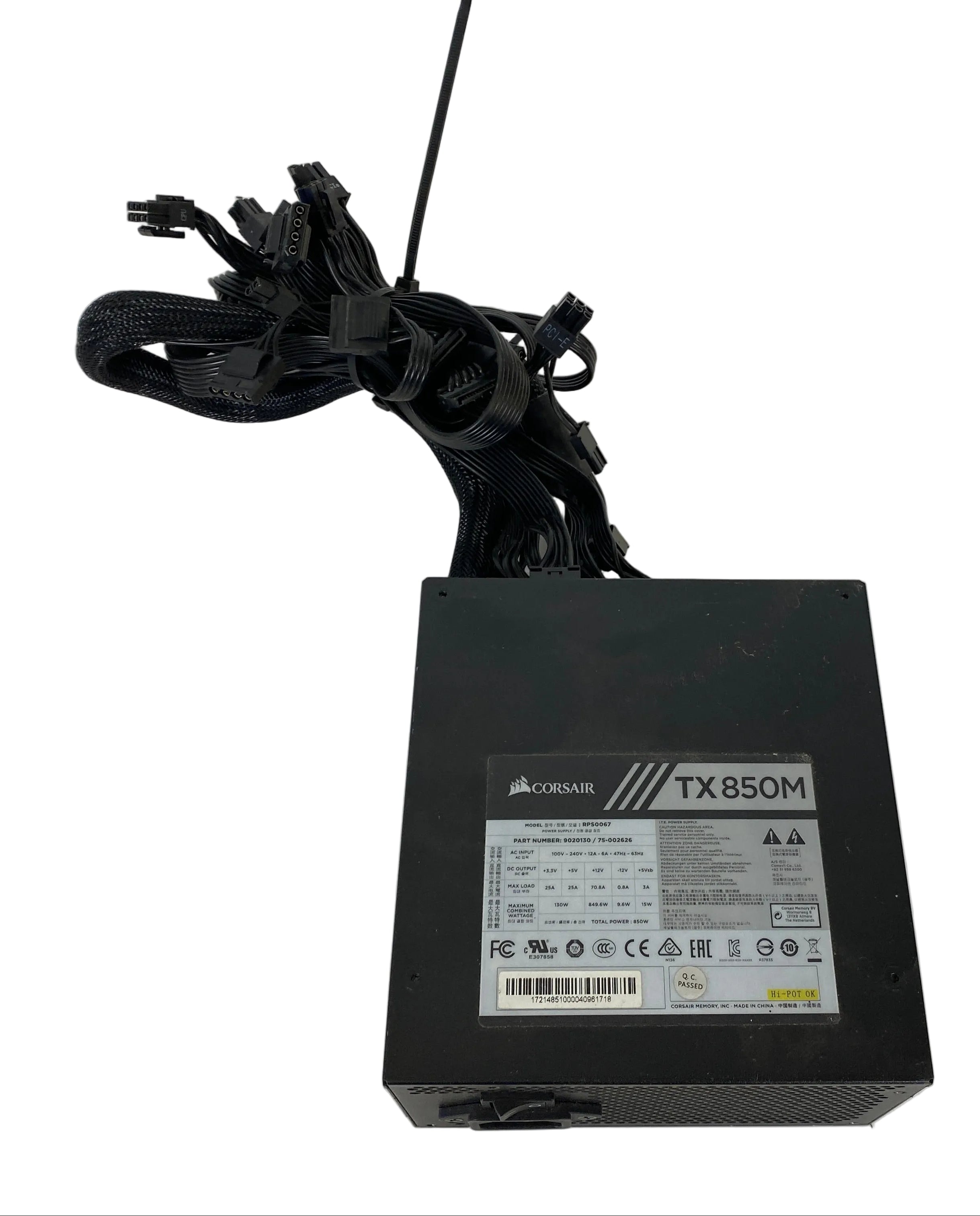 Corsair RPS0067 TX-M Series TX850M 850 Watt 80 Plus Gold Certified Power Supply Unit