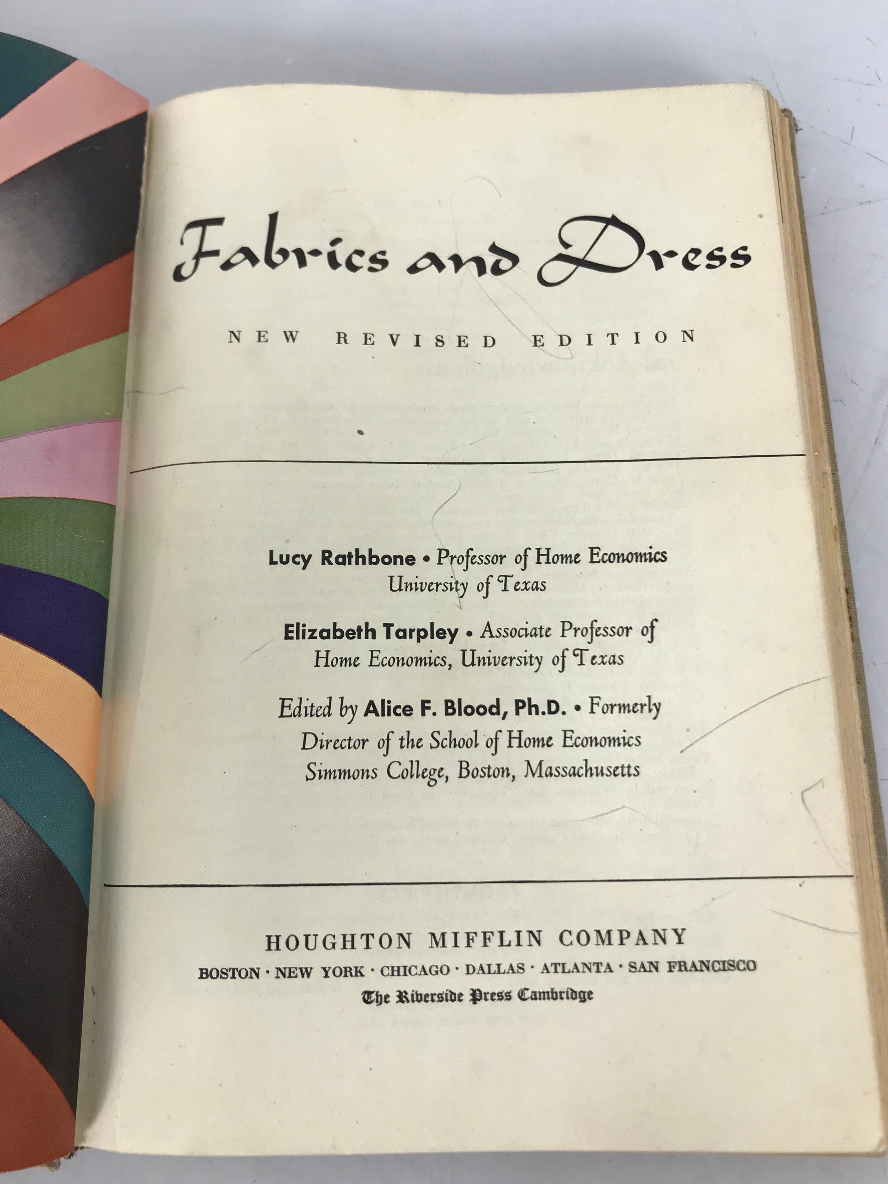 Fabrics and Dress by Rathbone and Tarpley 1943 HC