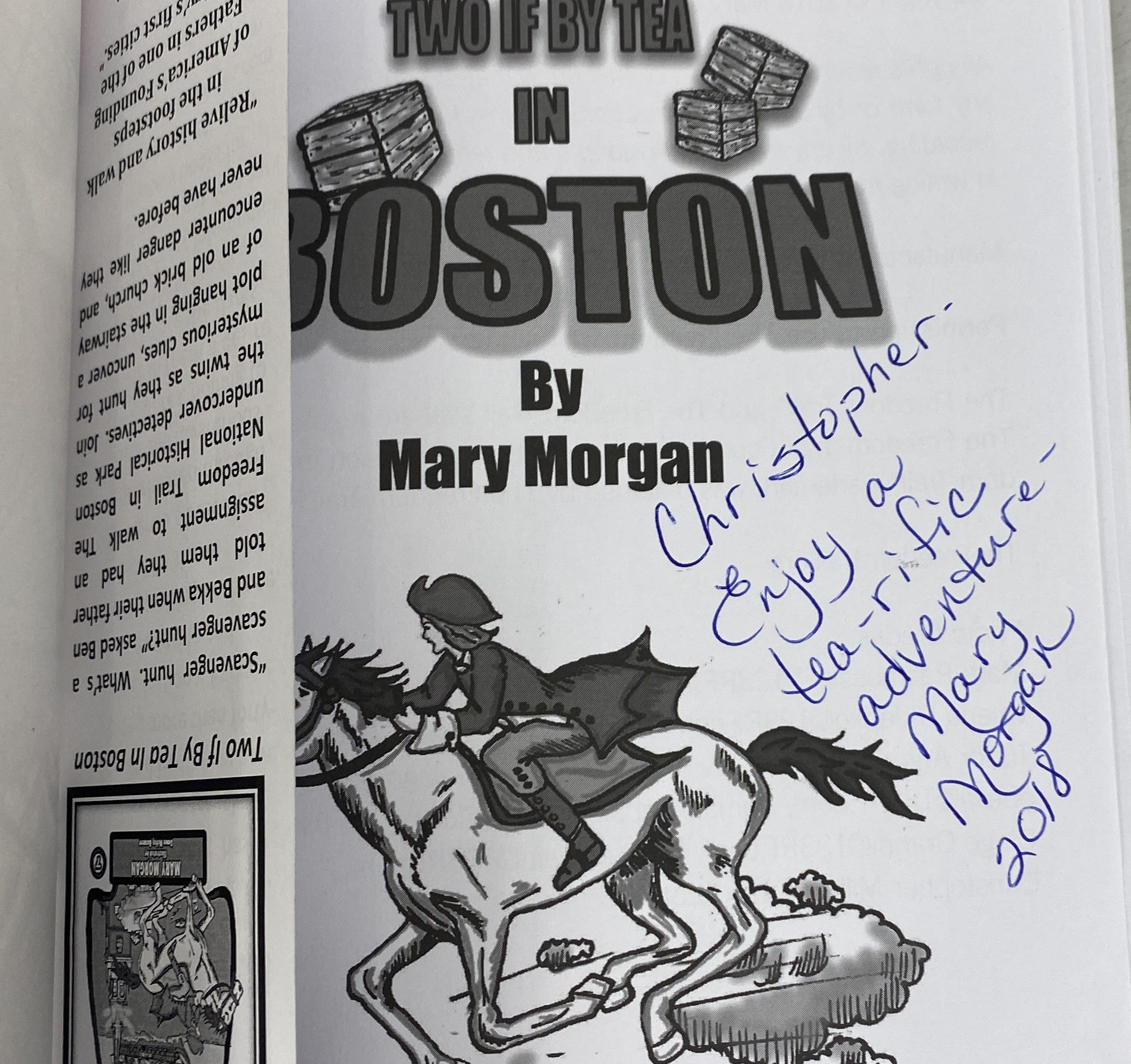 National Park Mystery Series Two if By Tea in Boston Mary Morgan *signed*