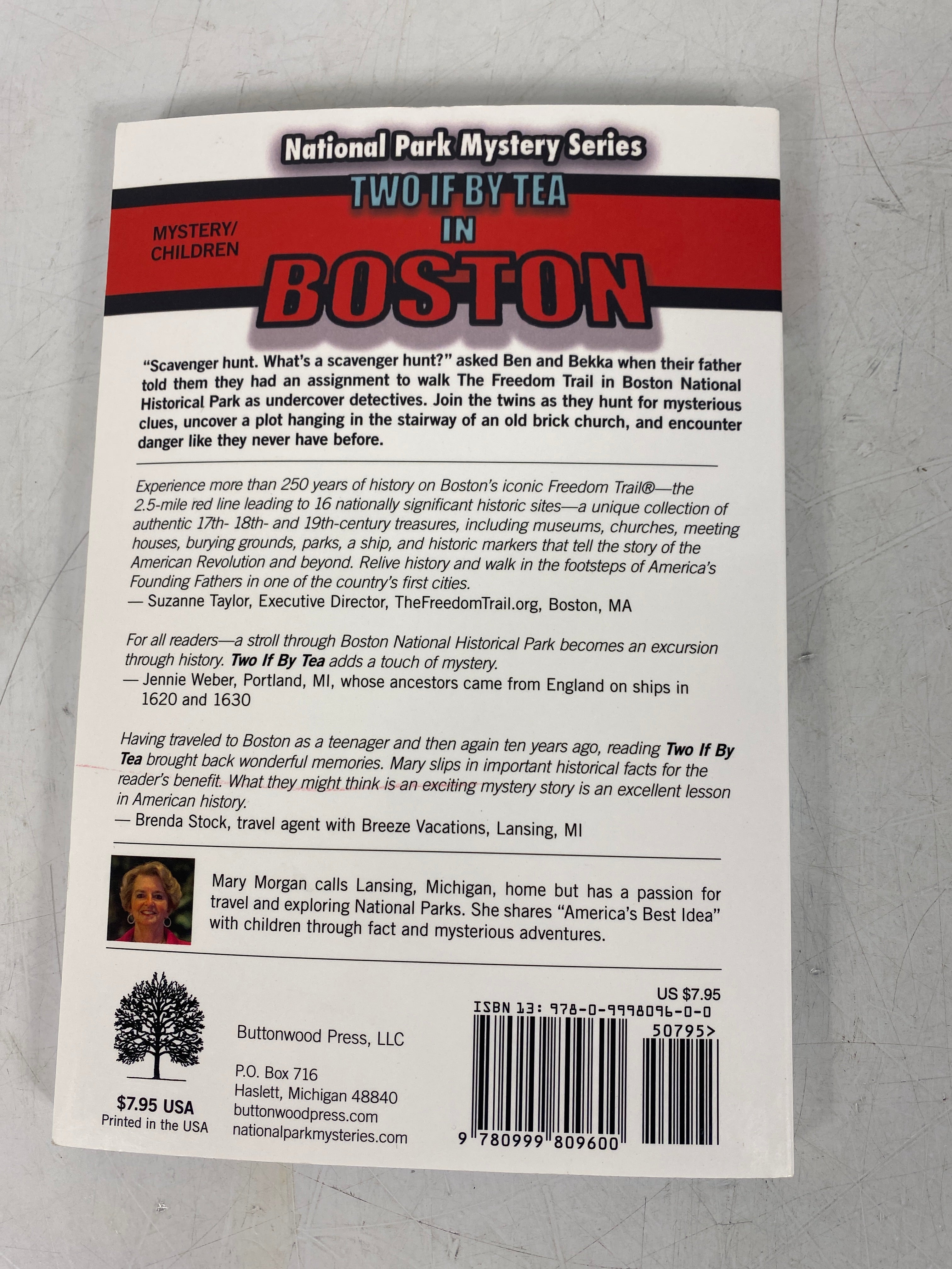 National Park Mystery Series Two if By Tea in Boston Mary Morgan *signed*