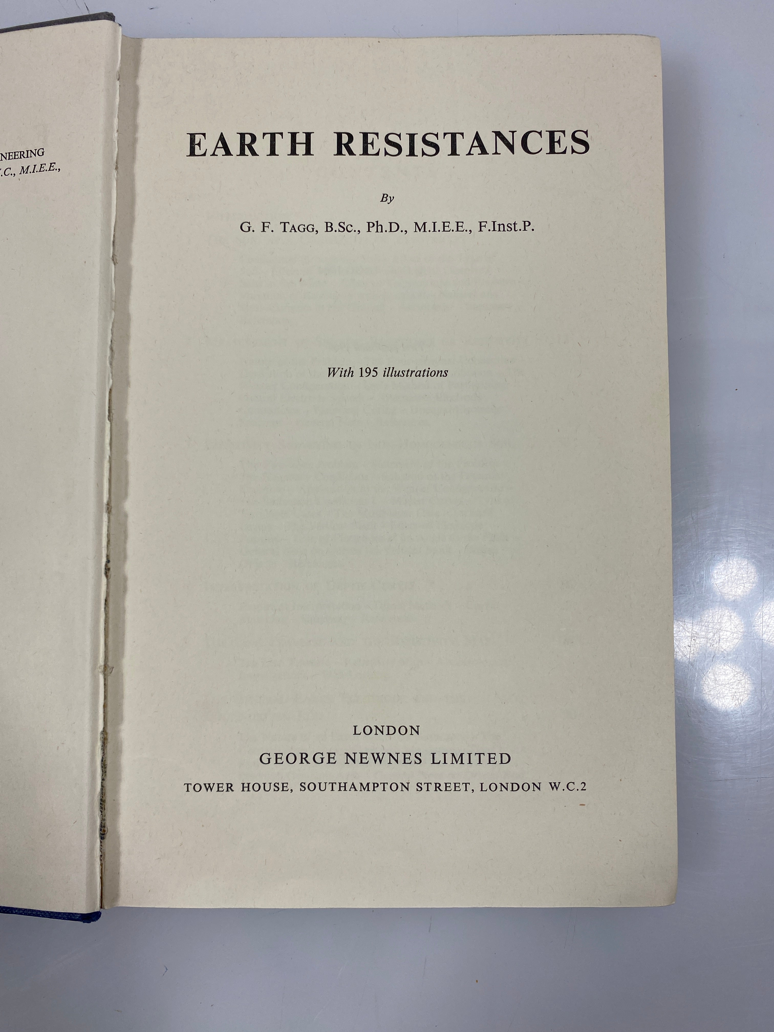 Earth Resistances by Tagg Ex-Library 1964 HC