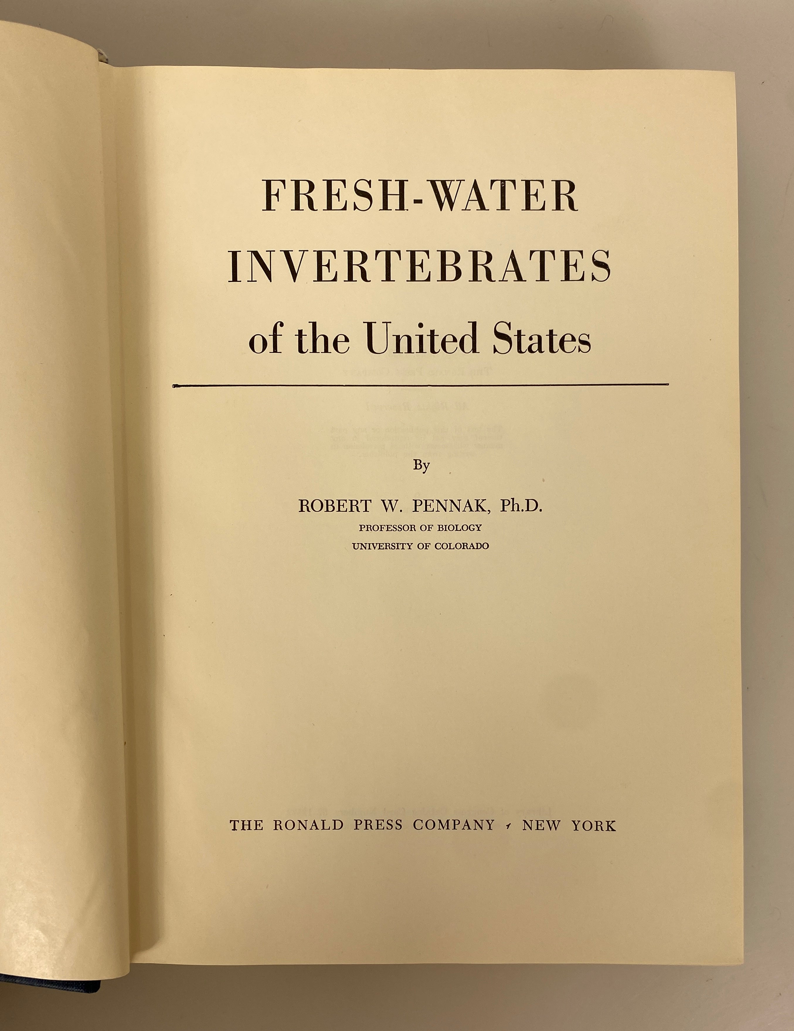 Fresh Water Invertebrates of the United States by Robert Pennak 1953 HC