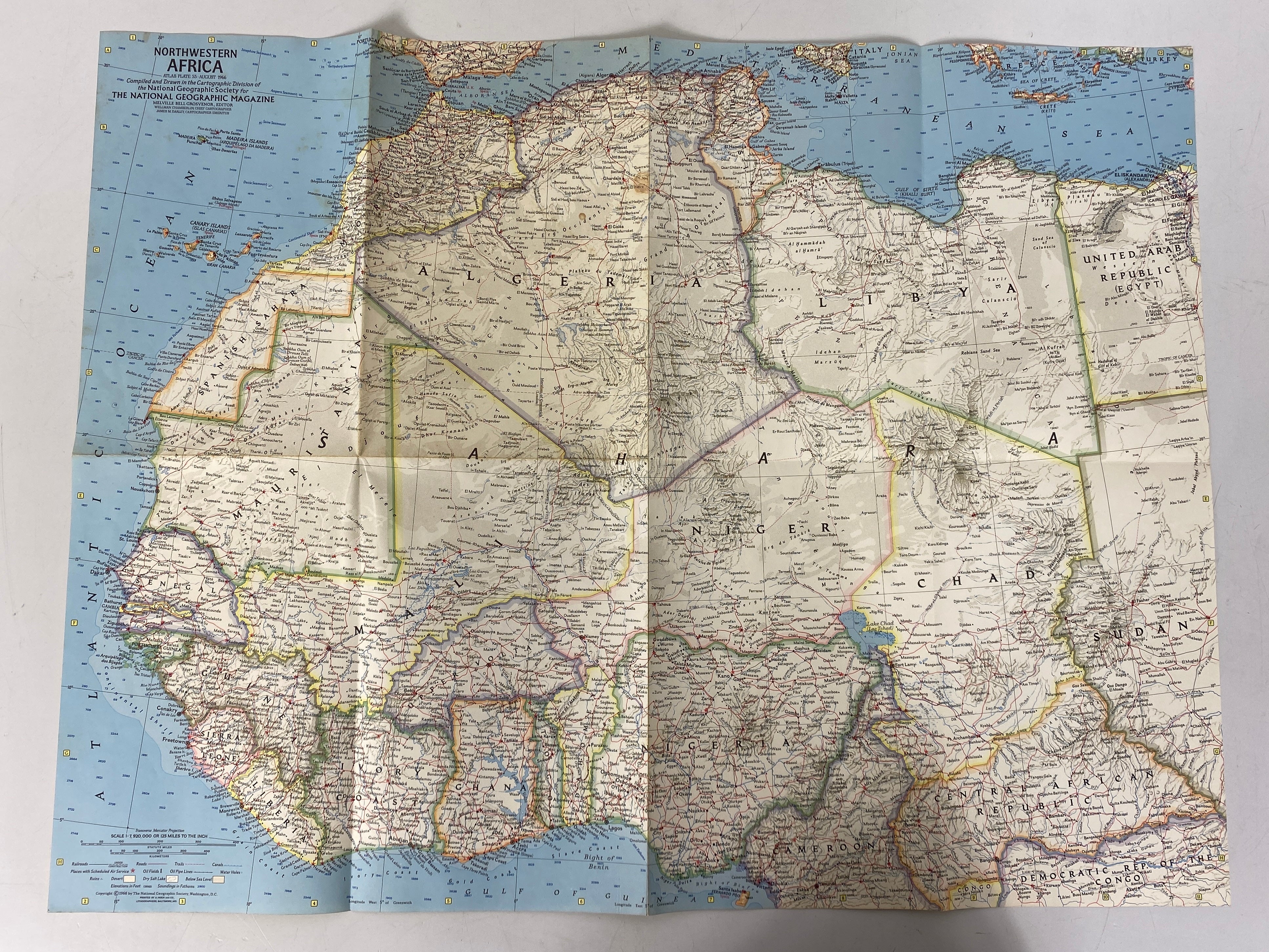 Lot of Vintage Maps: Macmillan Kenya/National Geographic/Northwestern Africa