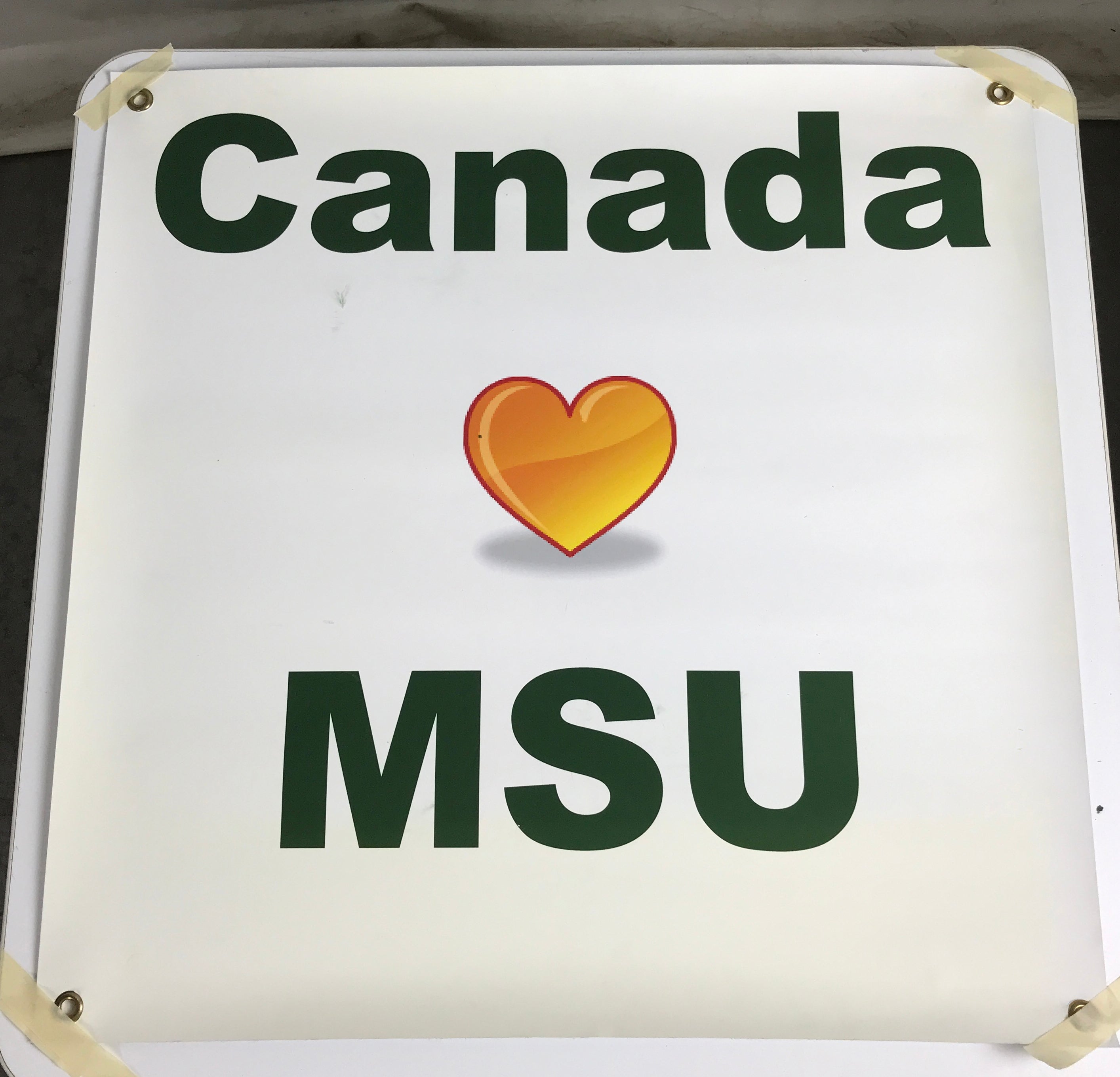 "Canada <3 MSU" White Banner