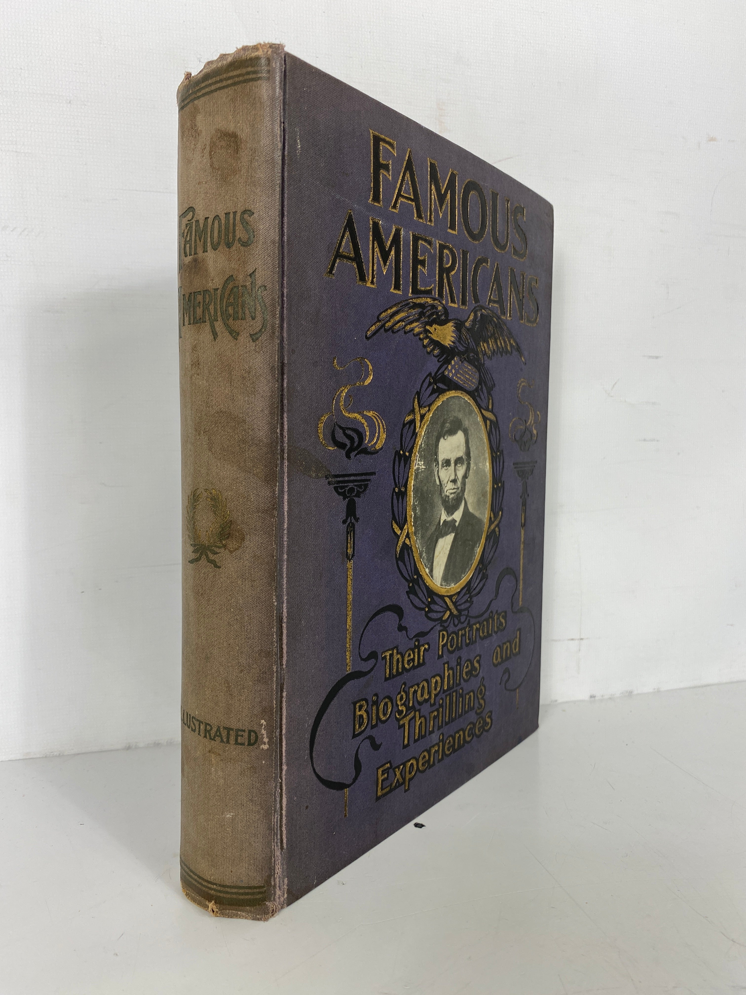 Famous Americans by Everett Their Portraits Biographies c1901 Antique HC