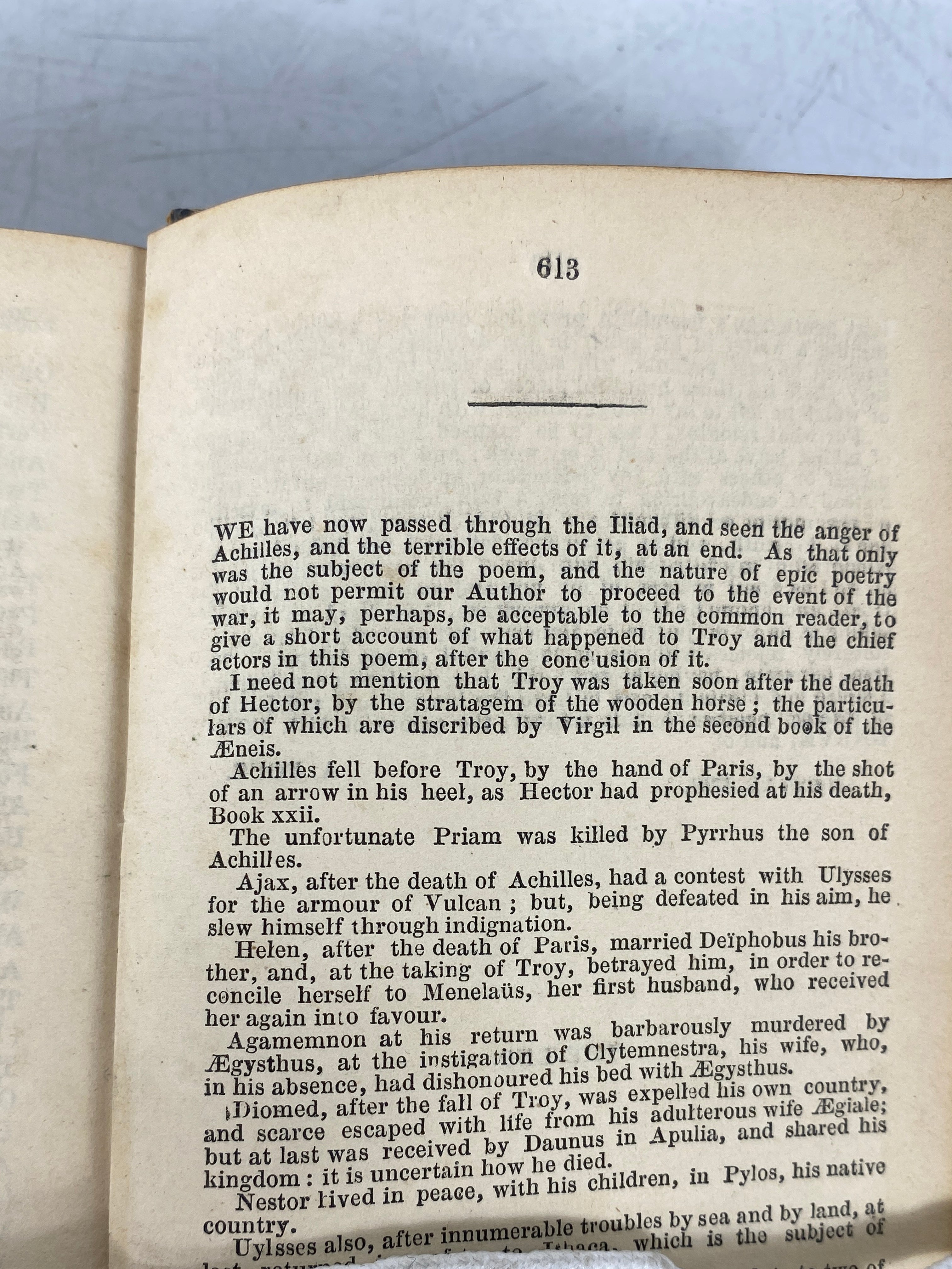 The Iliad of Homer by Alexander Pope 1845 Small Antique HC