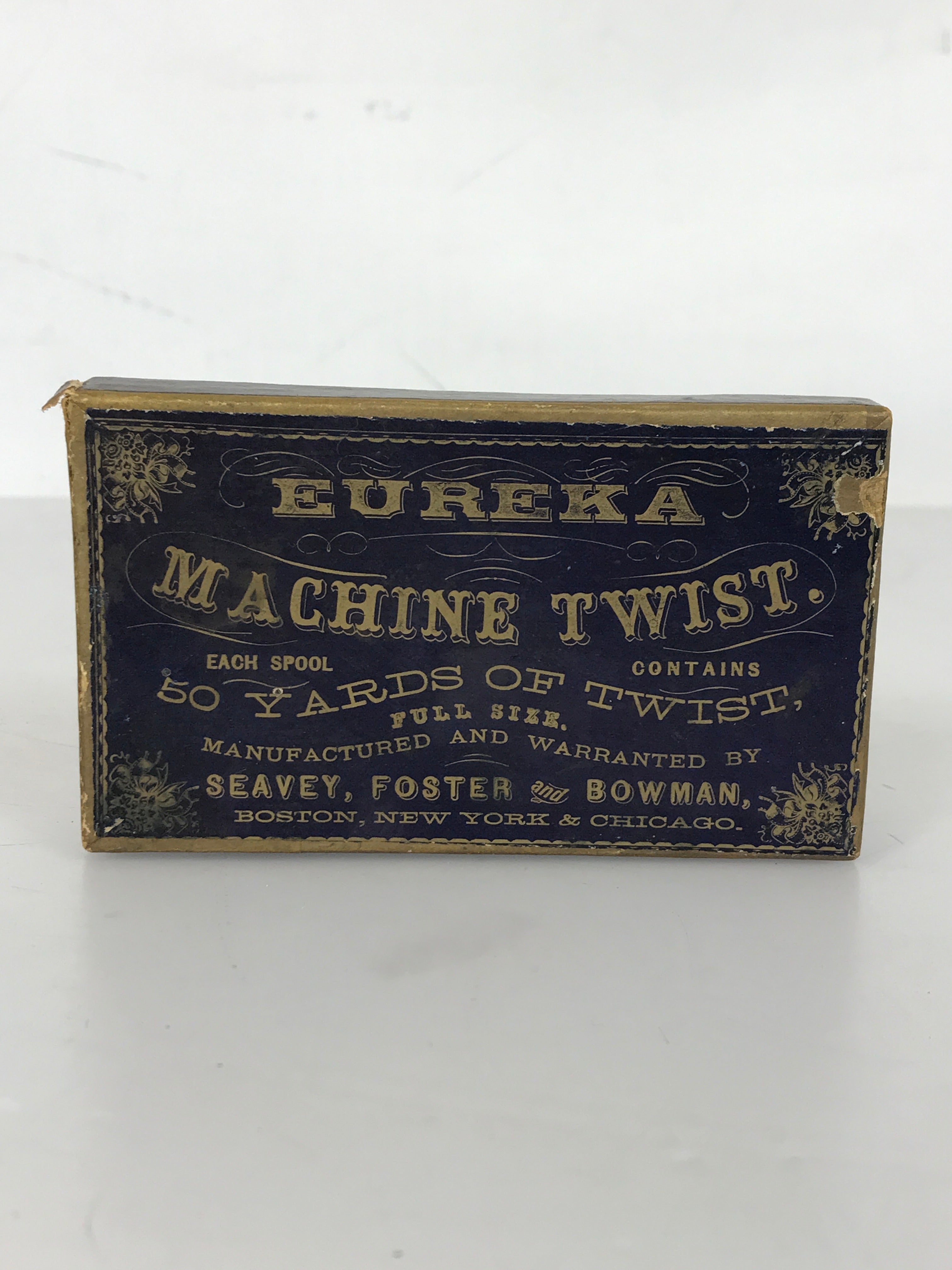 Antique Eureka Machine Twist Box by Seavey, Foster & Bowman *Empty of Contents*