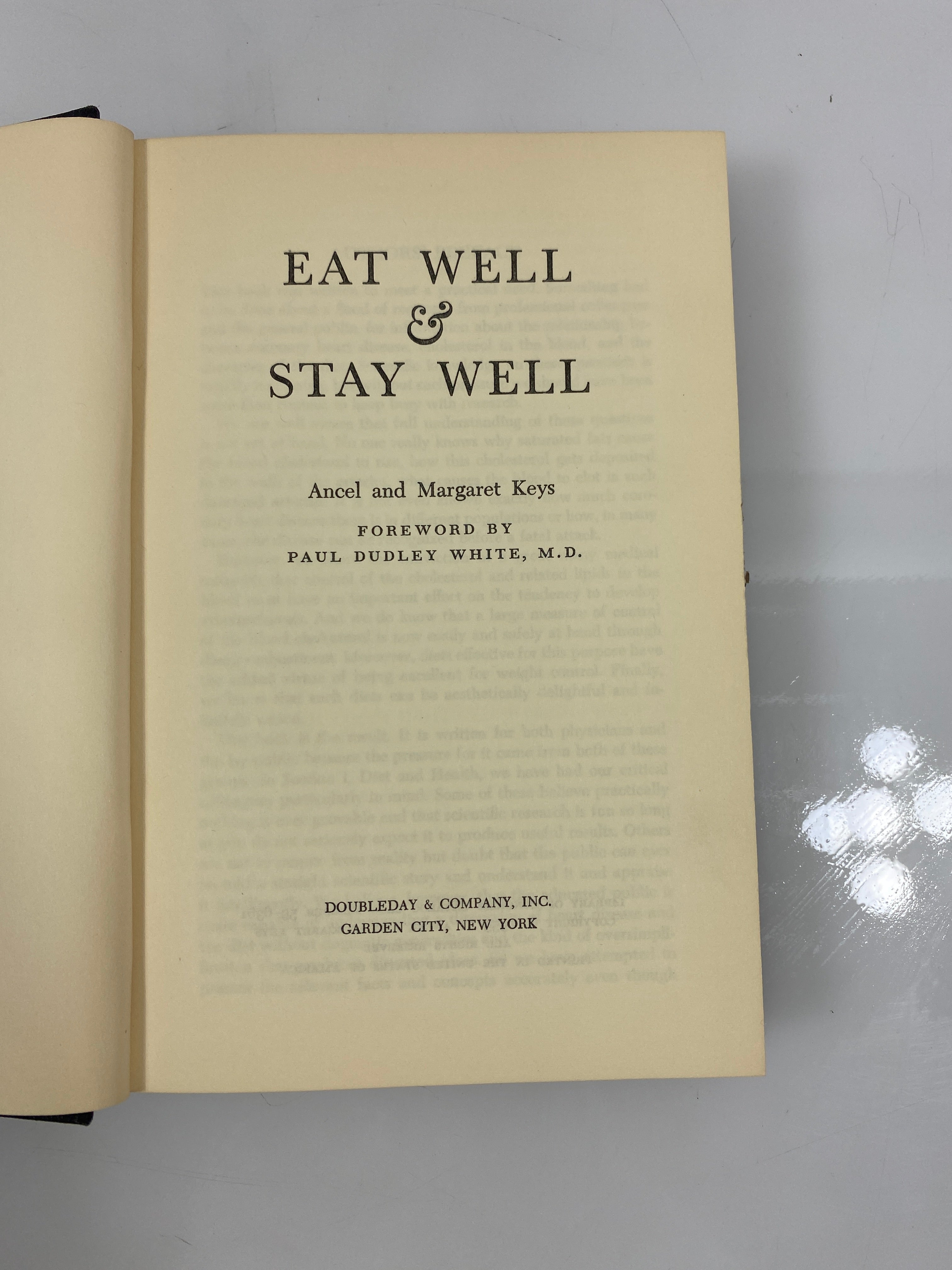 Eat Well & Stay Well by Ancel and Margaret Keys 1959 HC