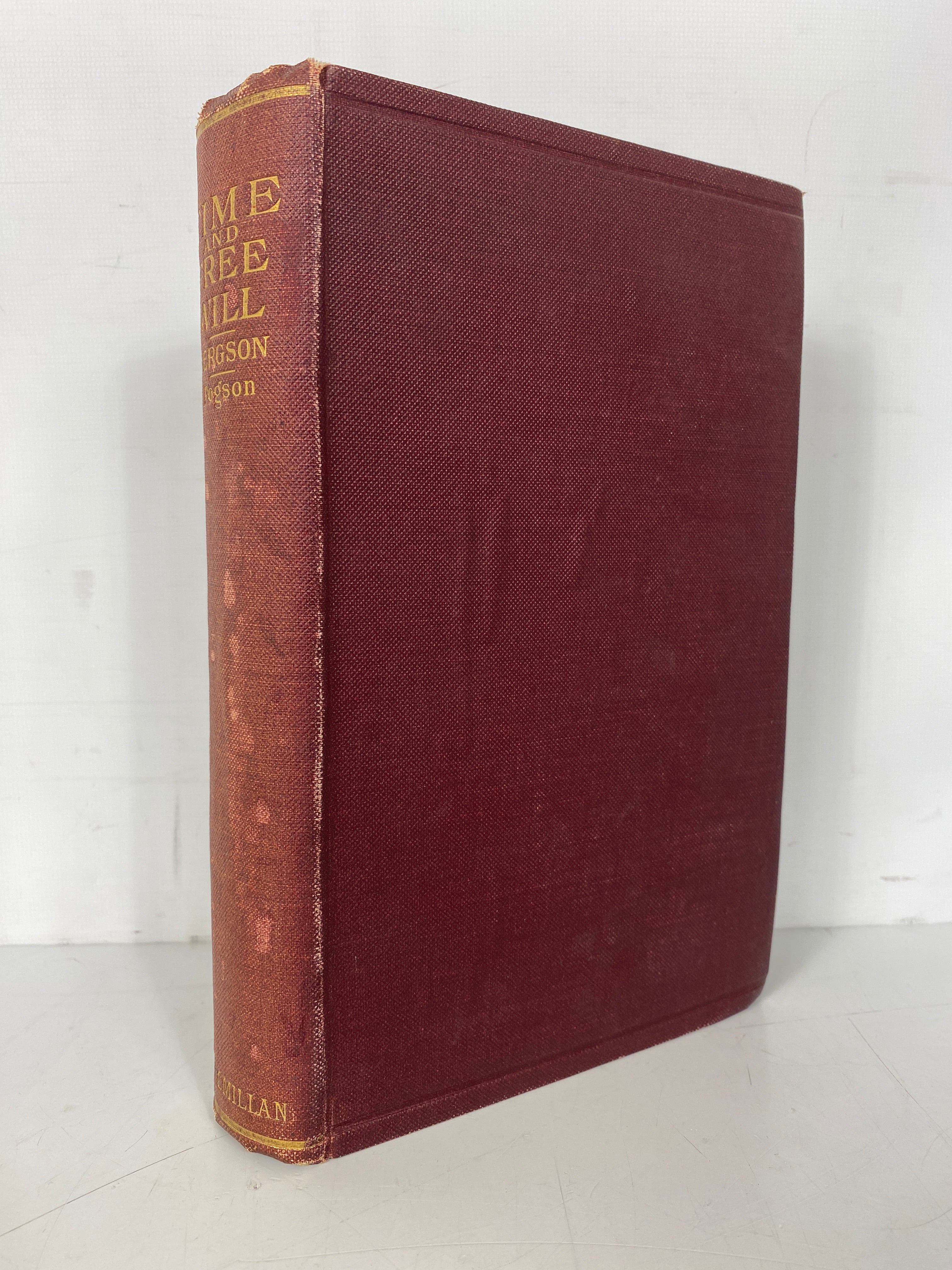 Time and Free Will by Henri Bergson 1912 Second Edition Antique HC