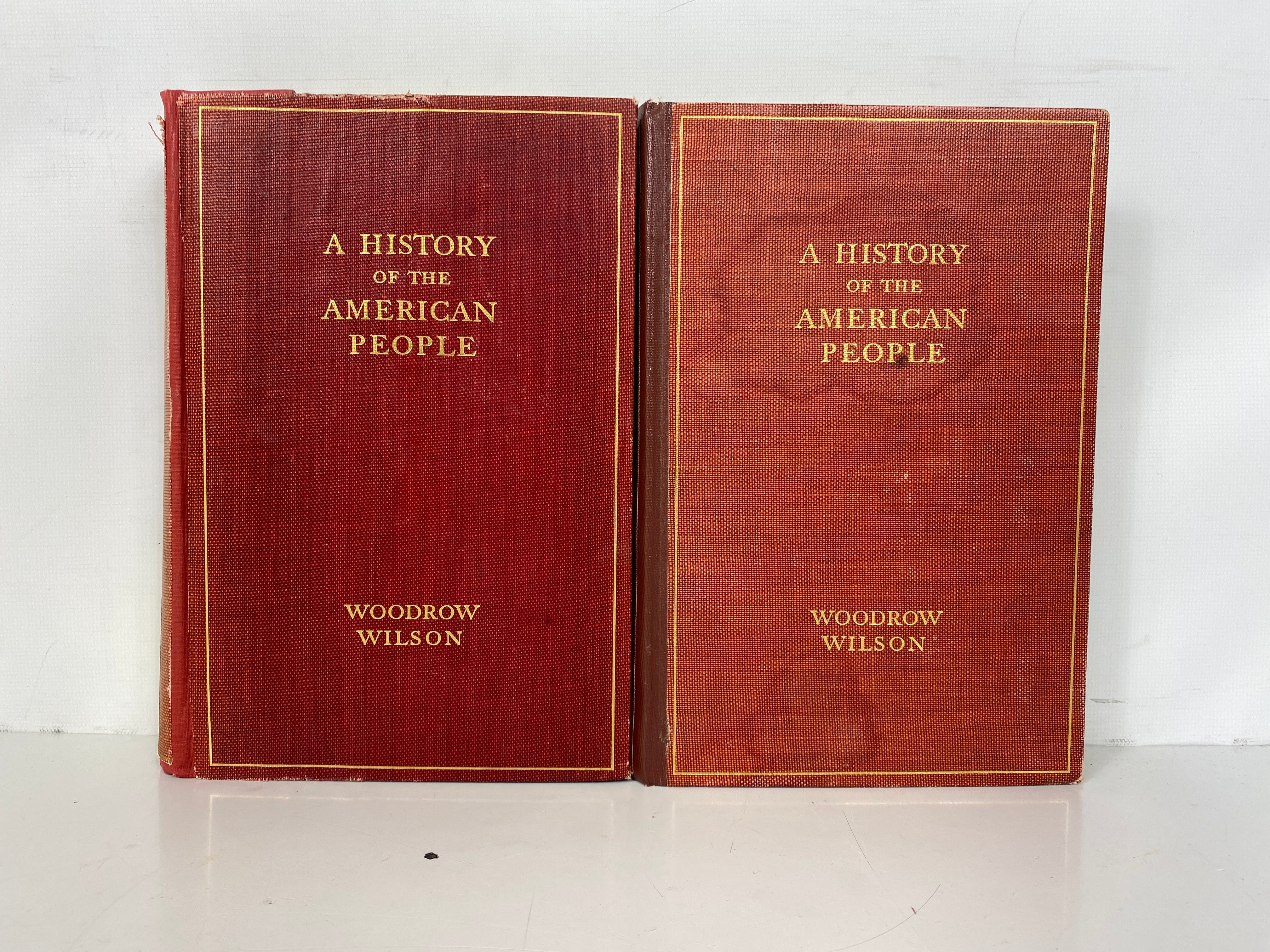 2 Vols: A History of the American People Woodrow Wilson 3 & 5 1902 Ex-Library HC