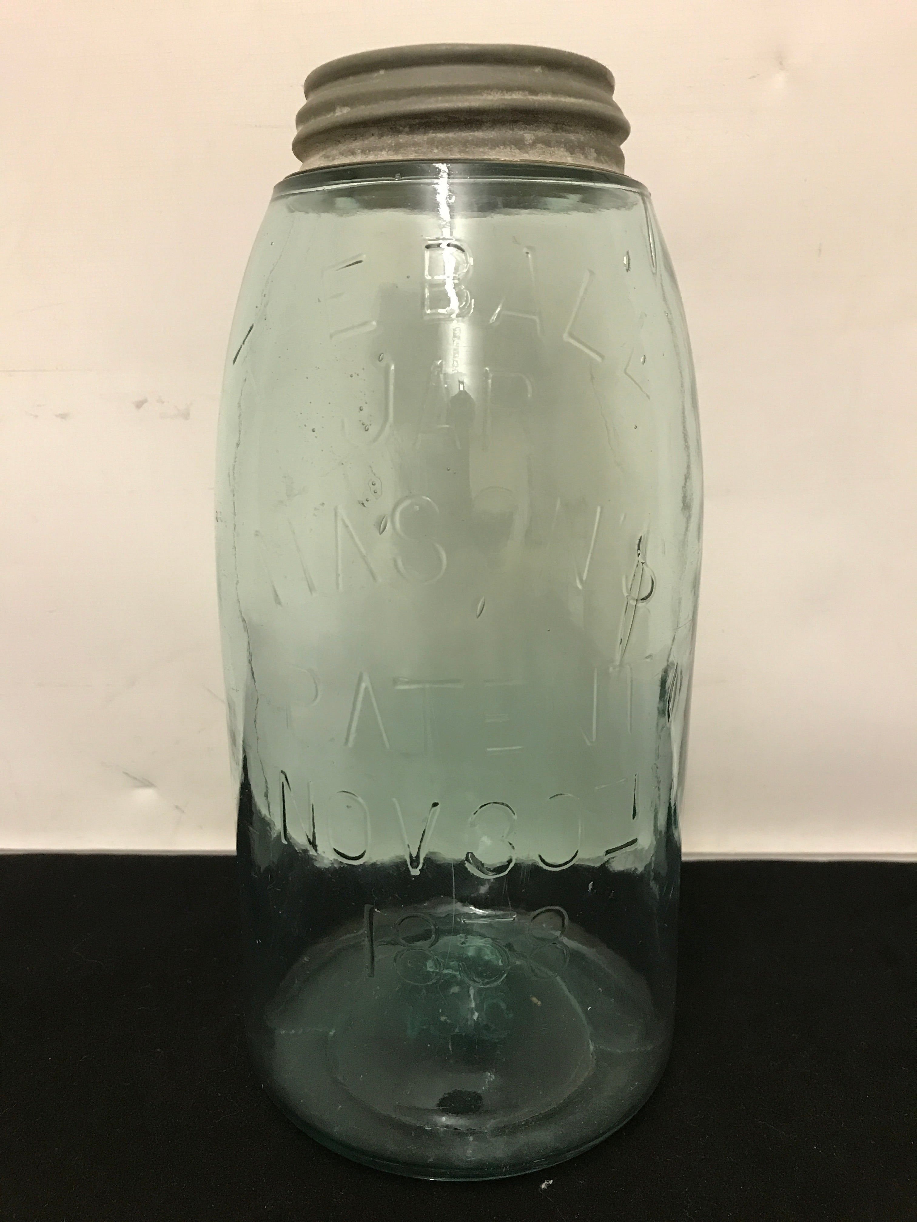 Antique 1890s The Ball Jar Mason's Patent Nov 30th 1858 with Zinc Cap ERROR