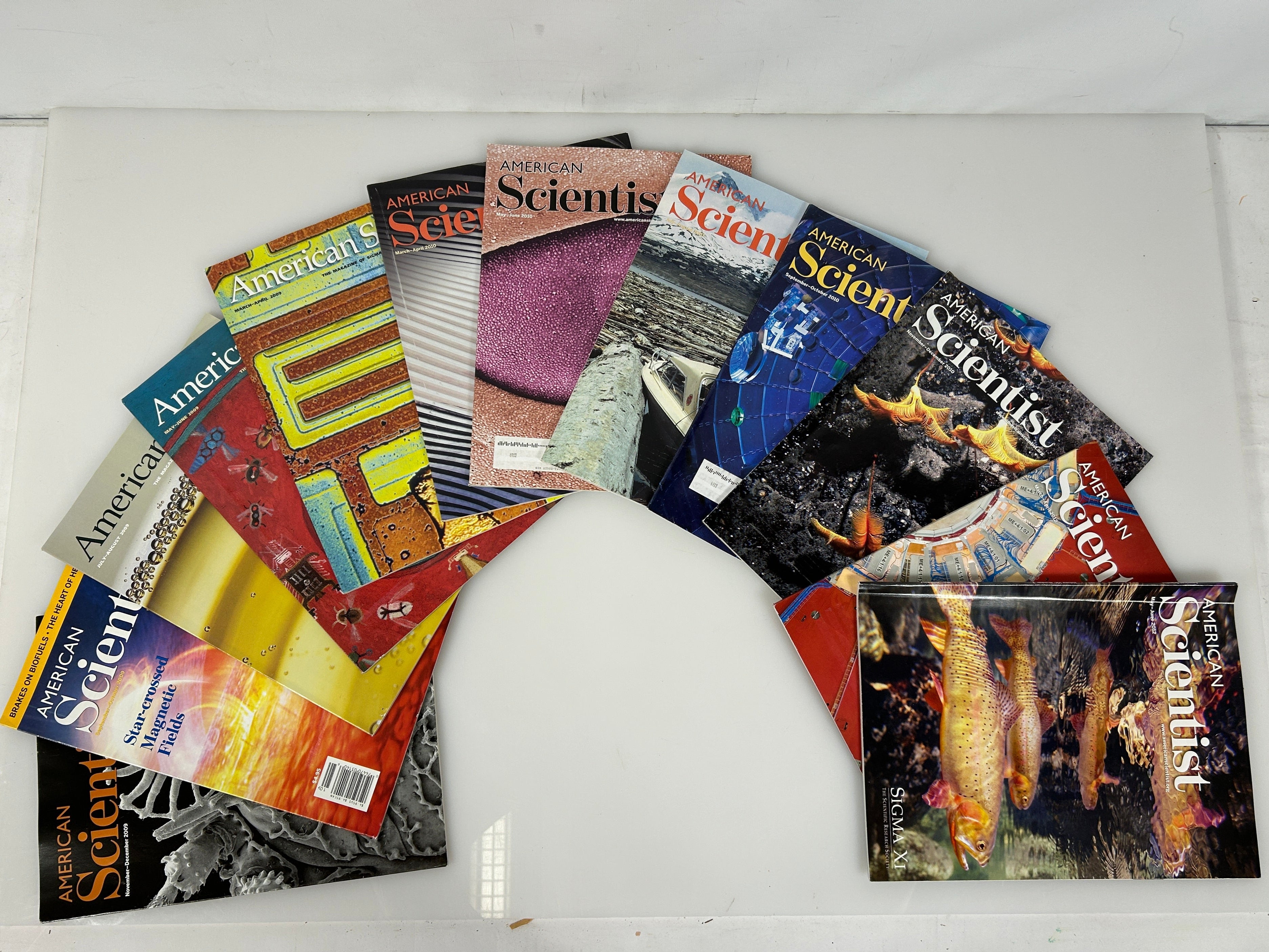 Lot of 12 American Scientist Magazine 5 Vol 2009; 5 Vol 2010, 2 Vol 2012