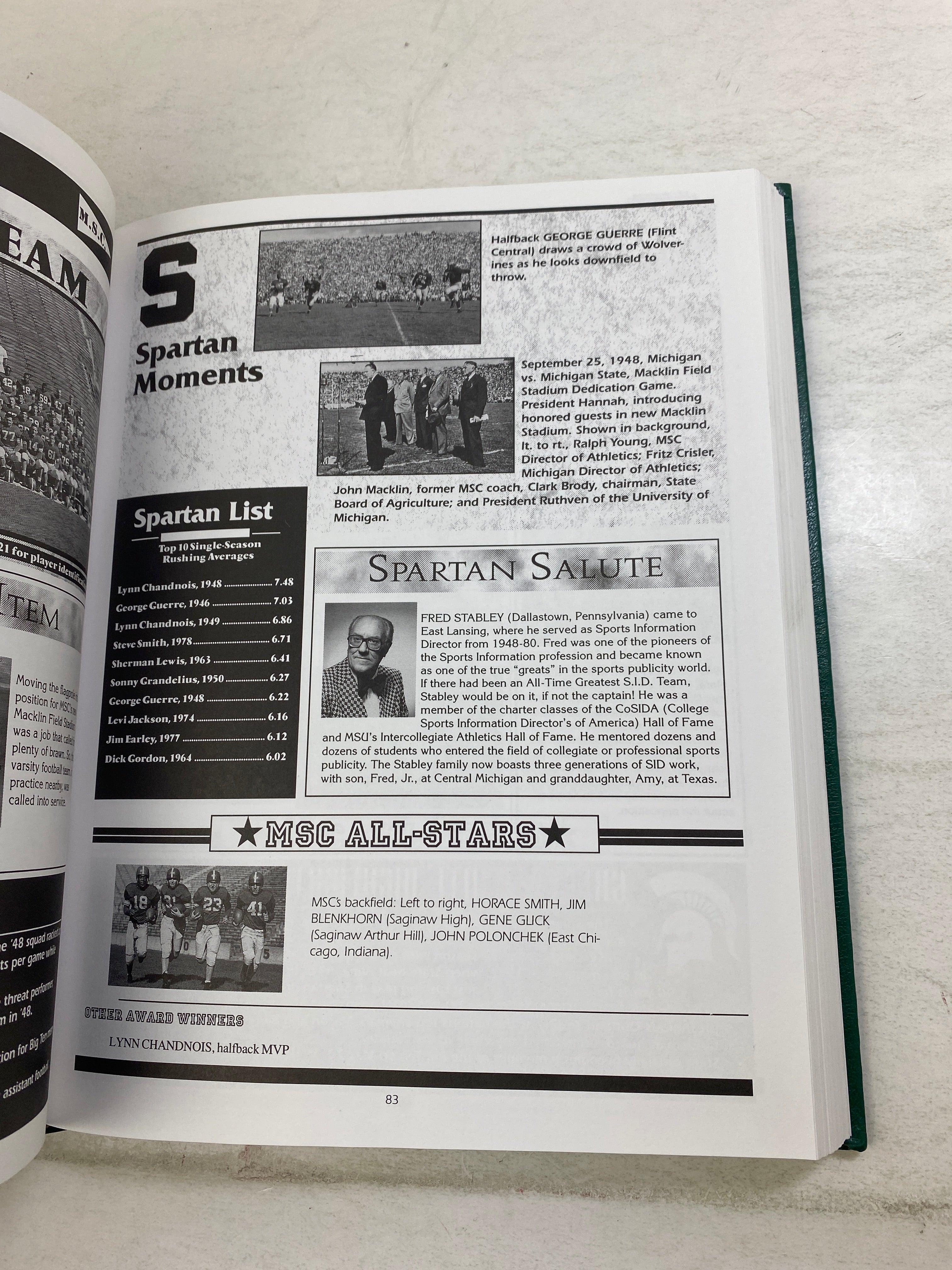 Spartan Football 100 Seasons of Gridiron Glory 1996 HC