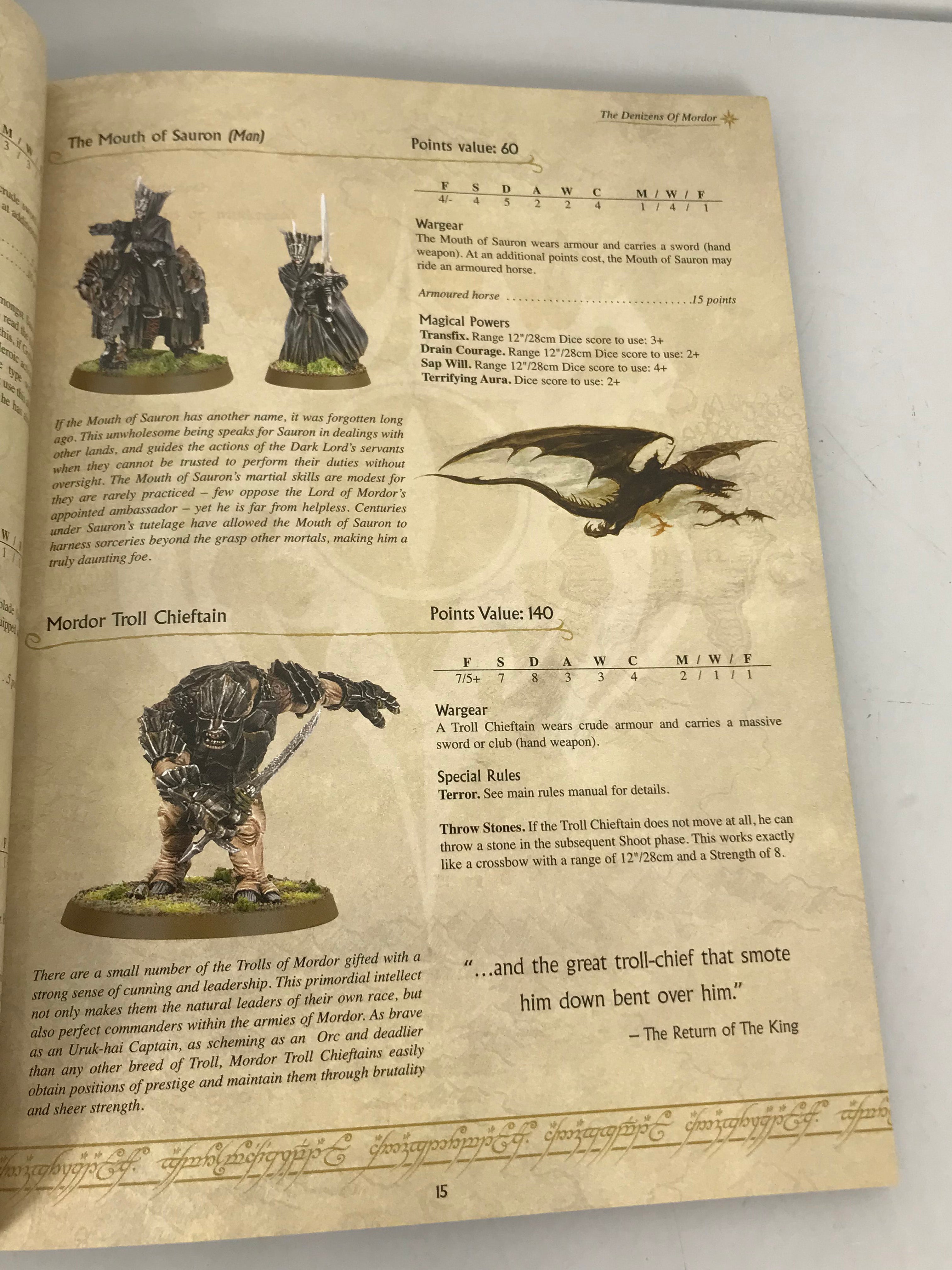 Lot of 7 Warhammer Lord of the Rings Rulebooks