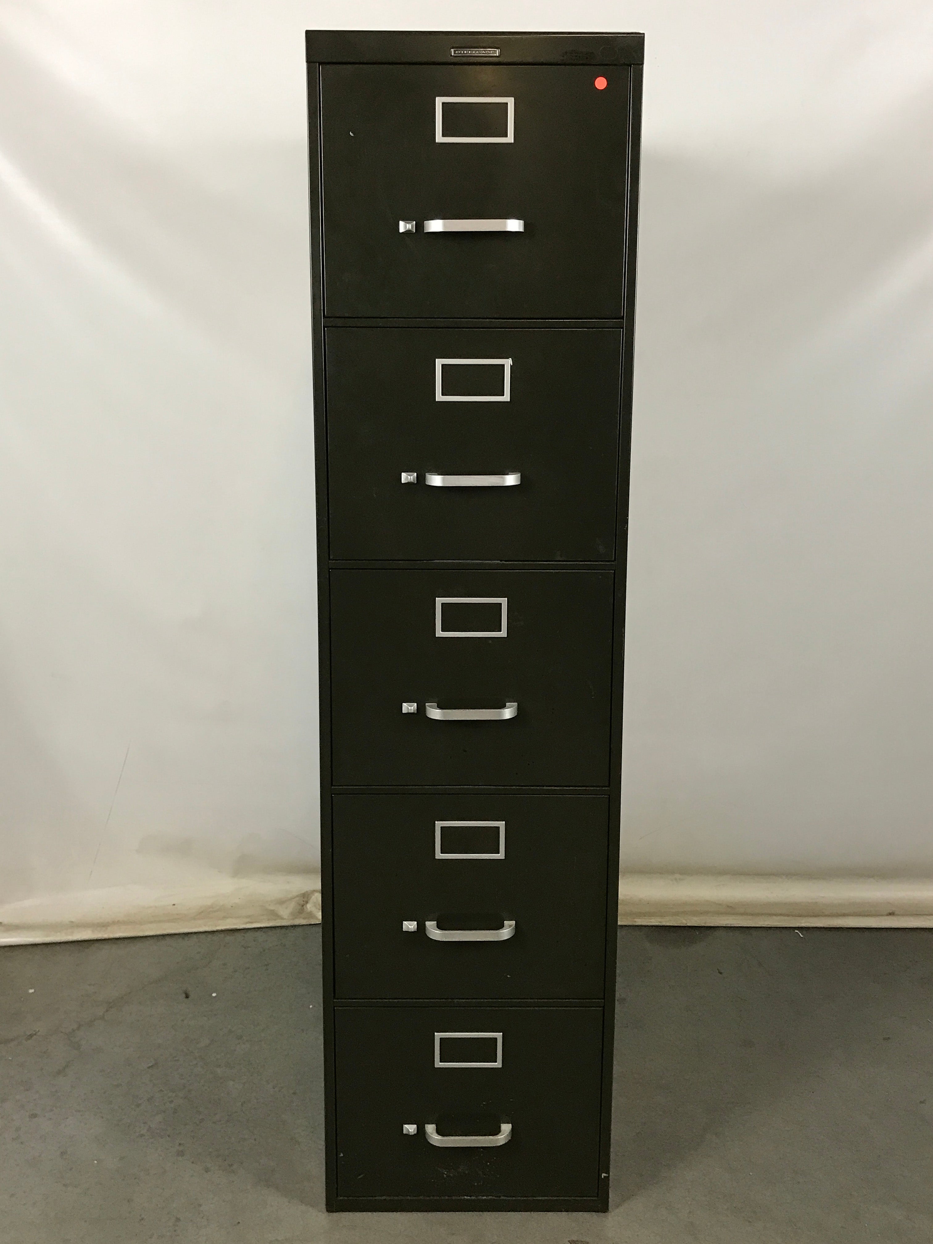 Steelcase Black 5 Drawer File Cabinet