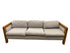 Wooden Frame Couch With Creme Upholstery