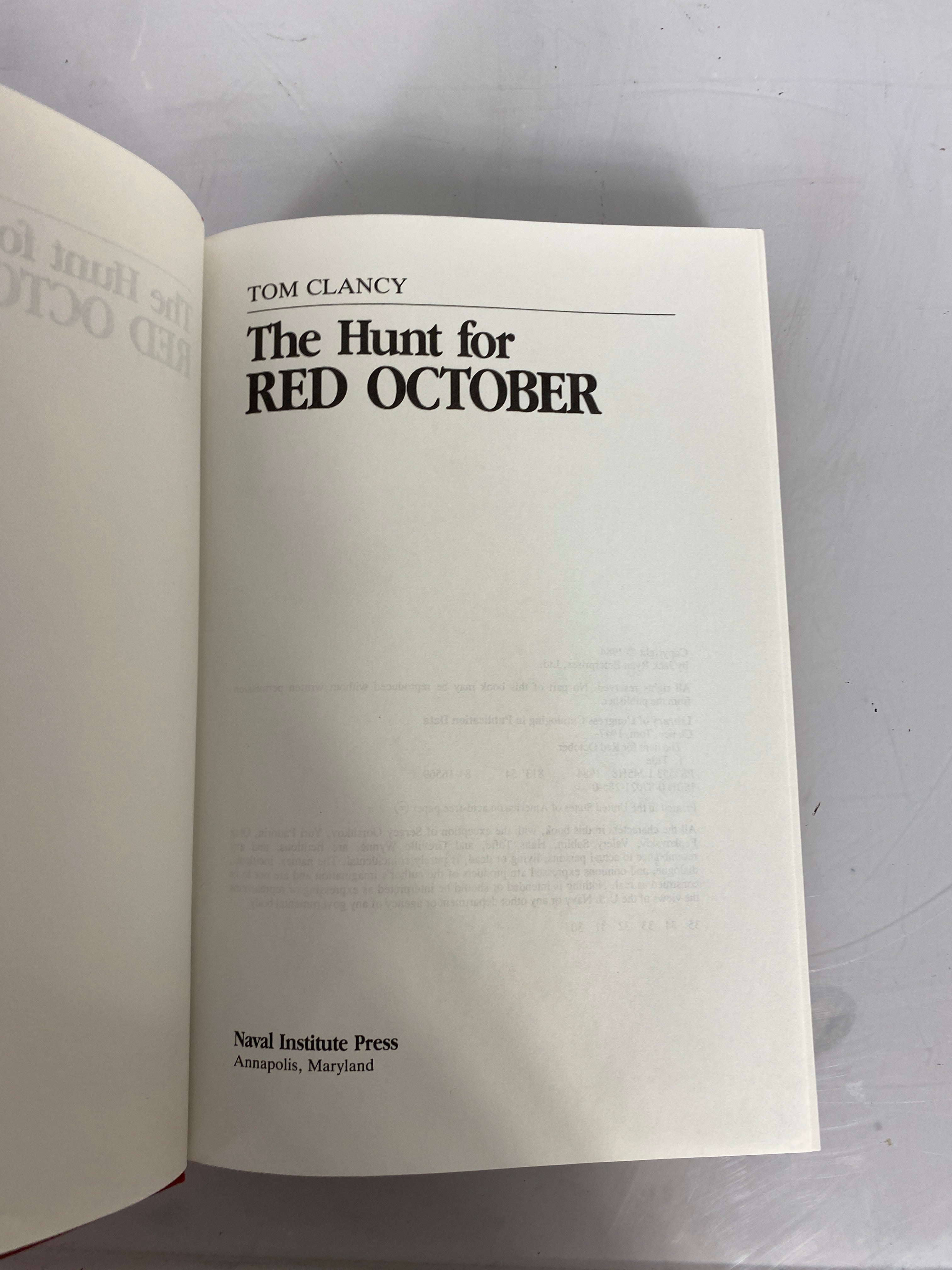 The Hunt for Red October: A Novel by Clancy 1984 HCDJ