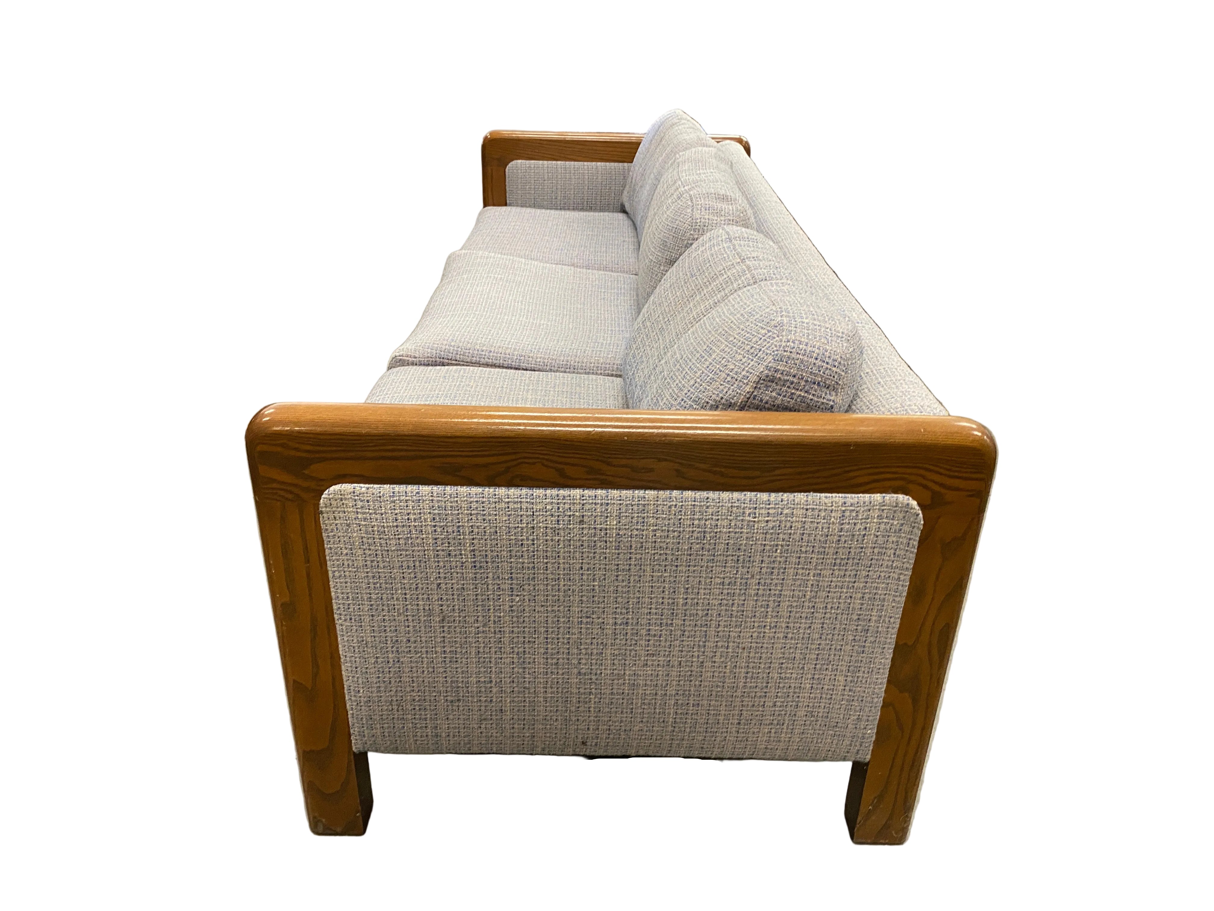 Wooden Frame Couch With Creme Upholstery
