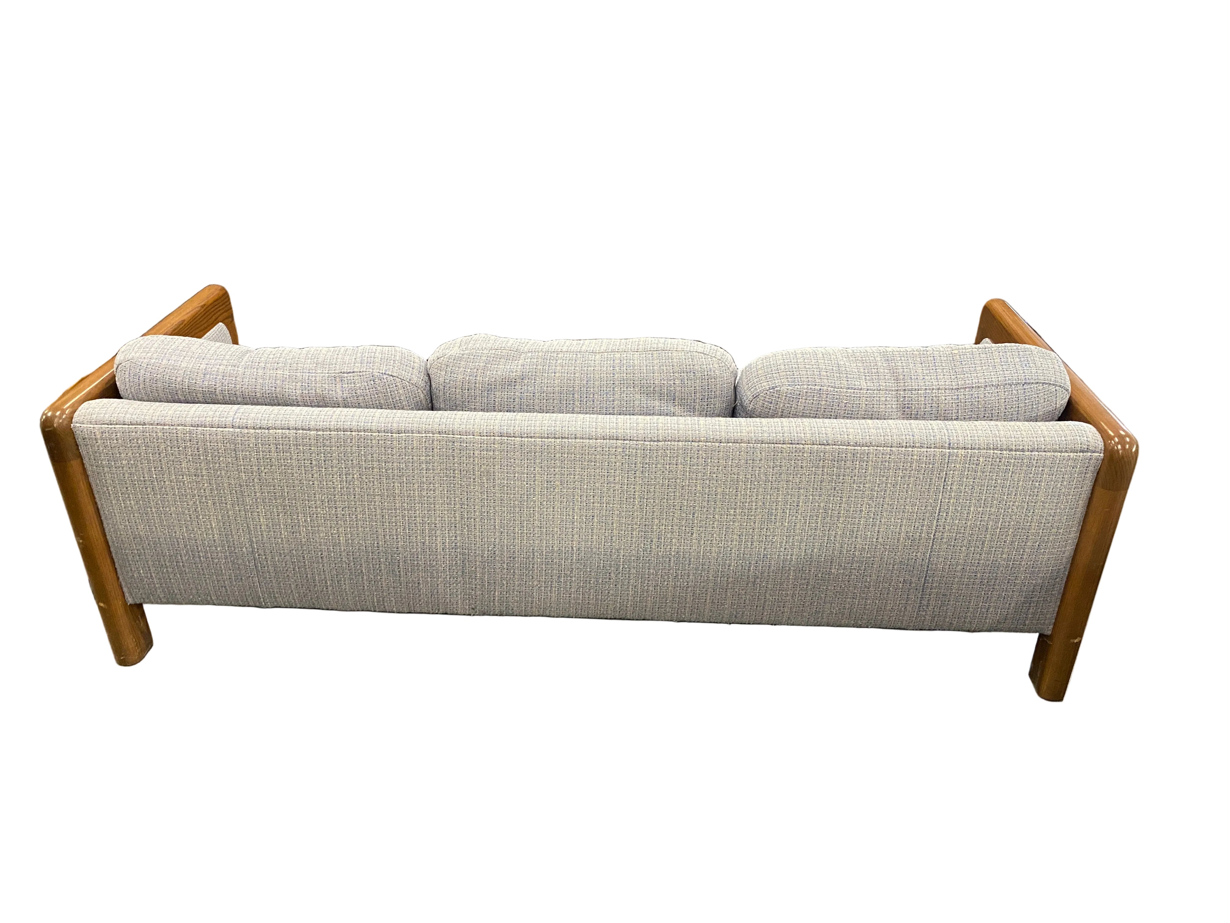 Wooden Frame Couch With Creme Upholstery