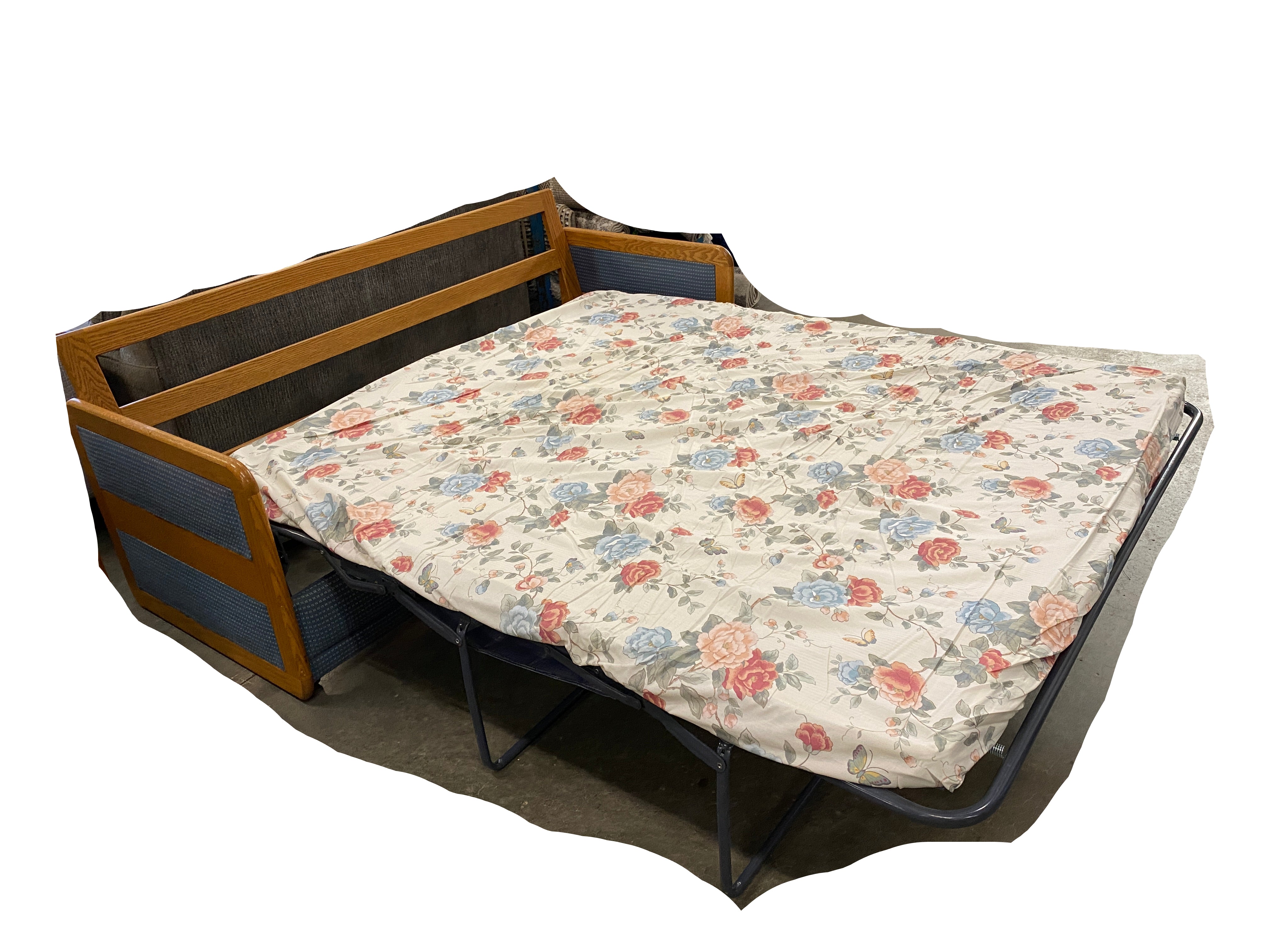 Blue Pull Out Bed Sofa