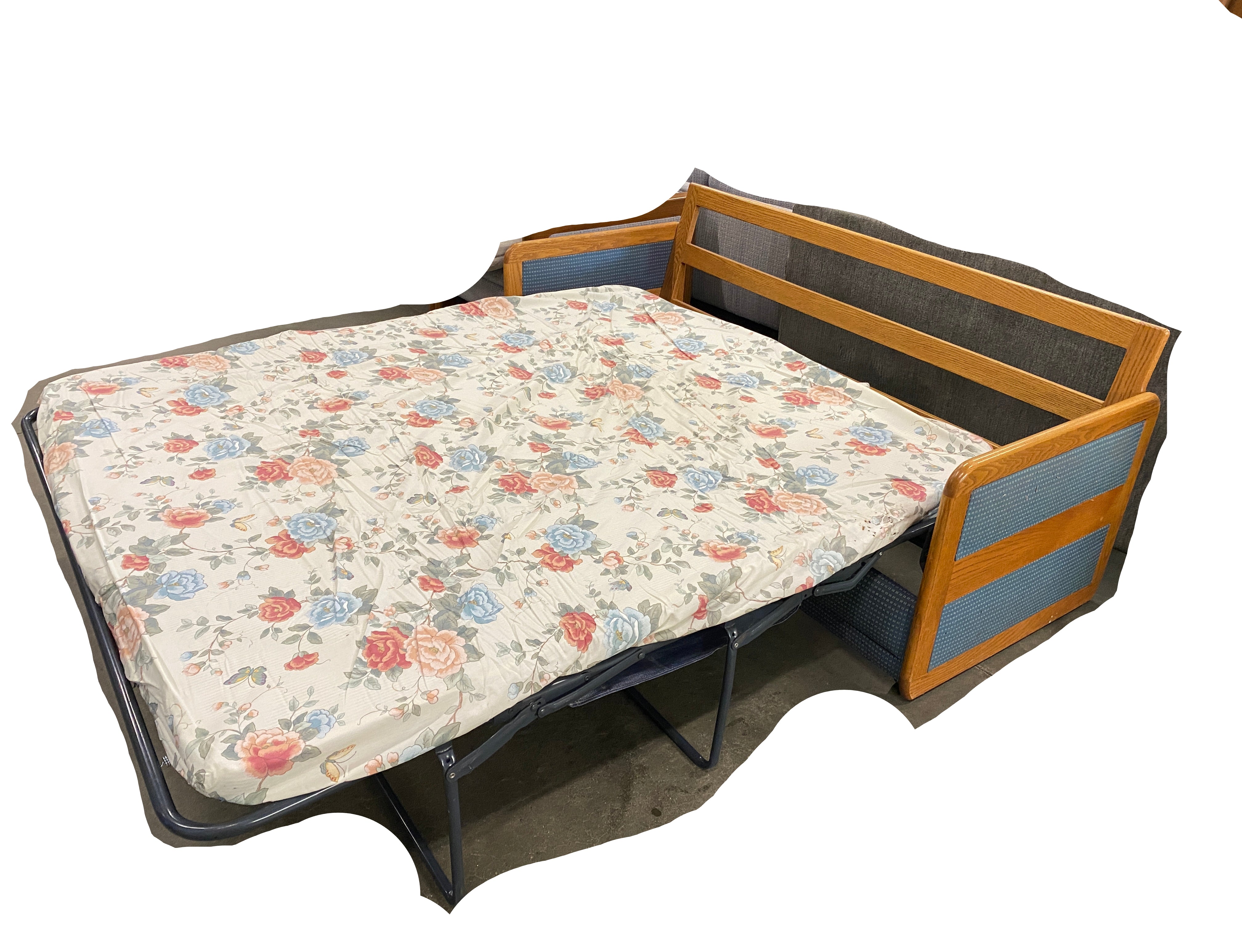 Blue Pull Out Bed Sofa
