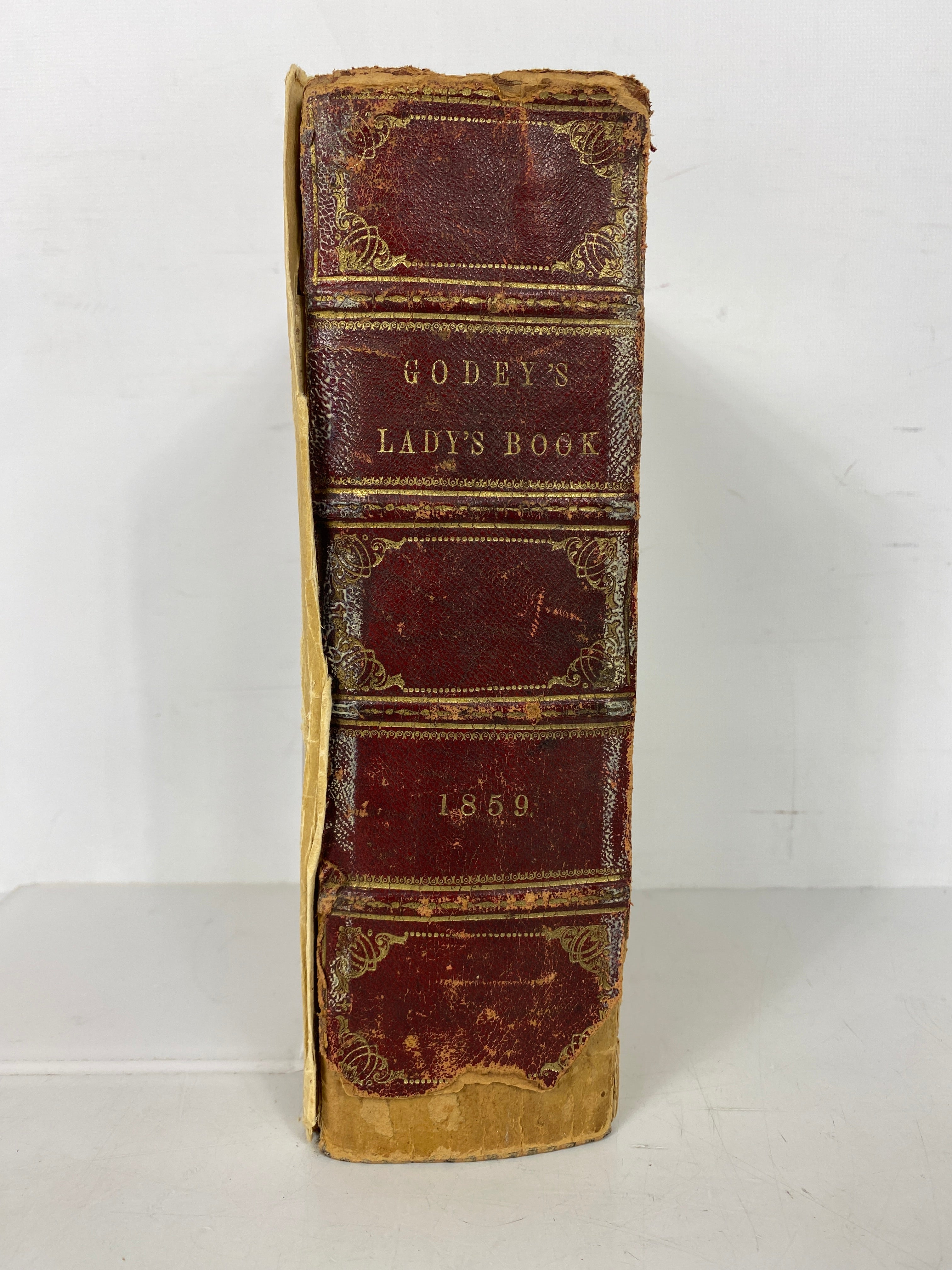 Antique Godey's Lady's Book 1859 No Front Cover Victorian Magazine