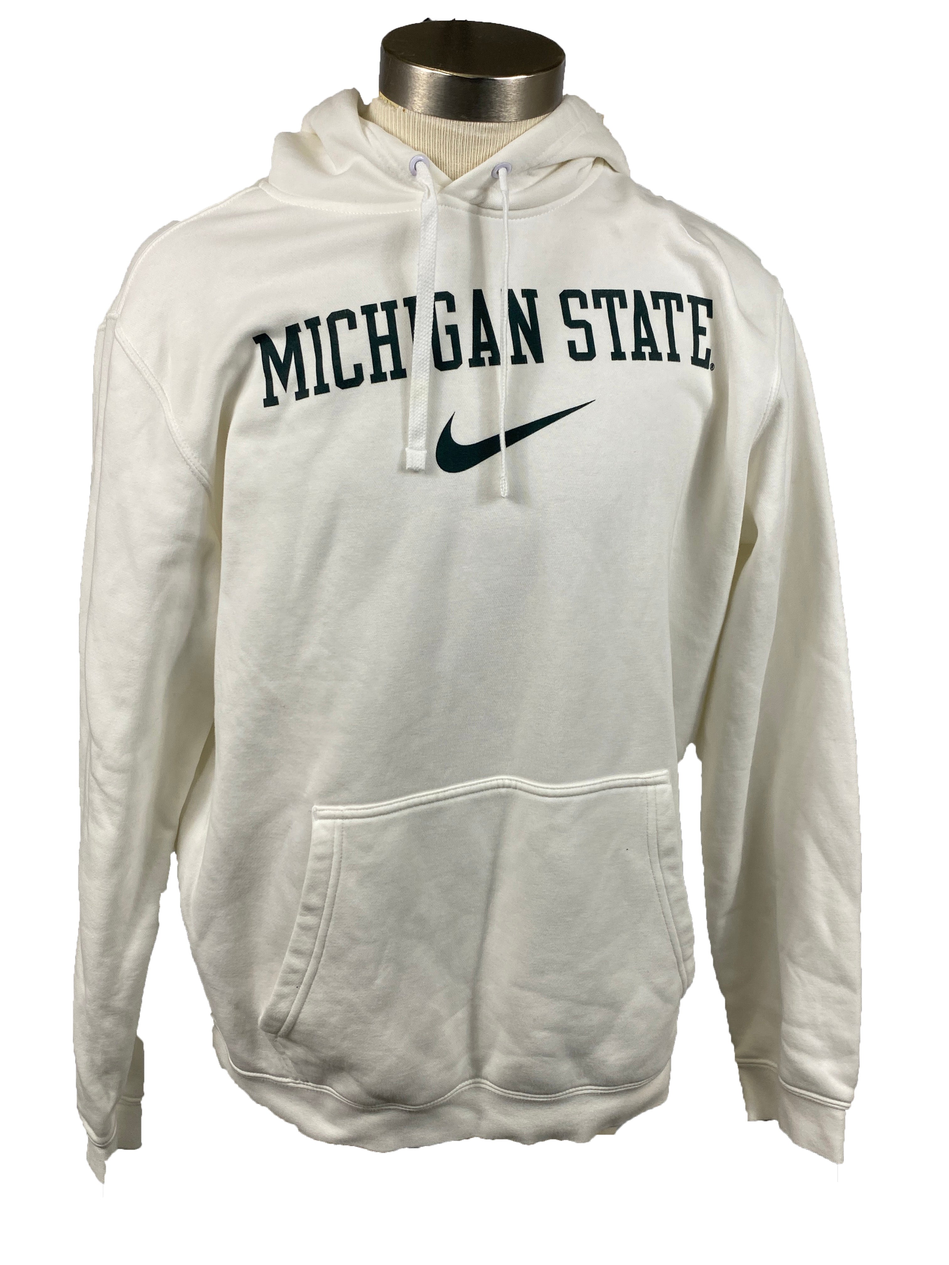 Michigan State University Nike White Hoodie Unisex Size Large