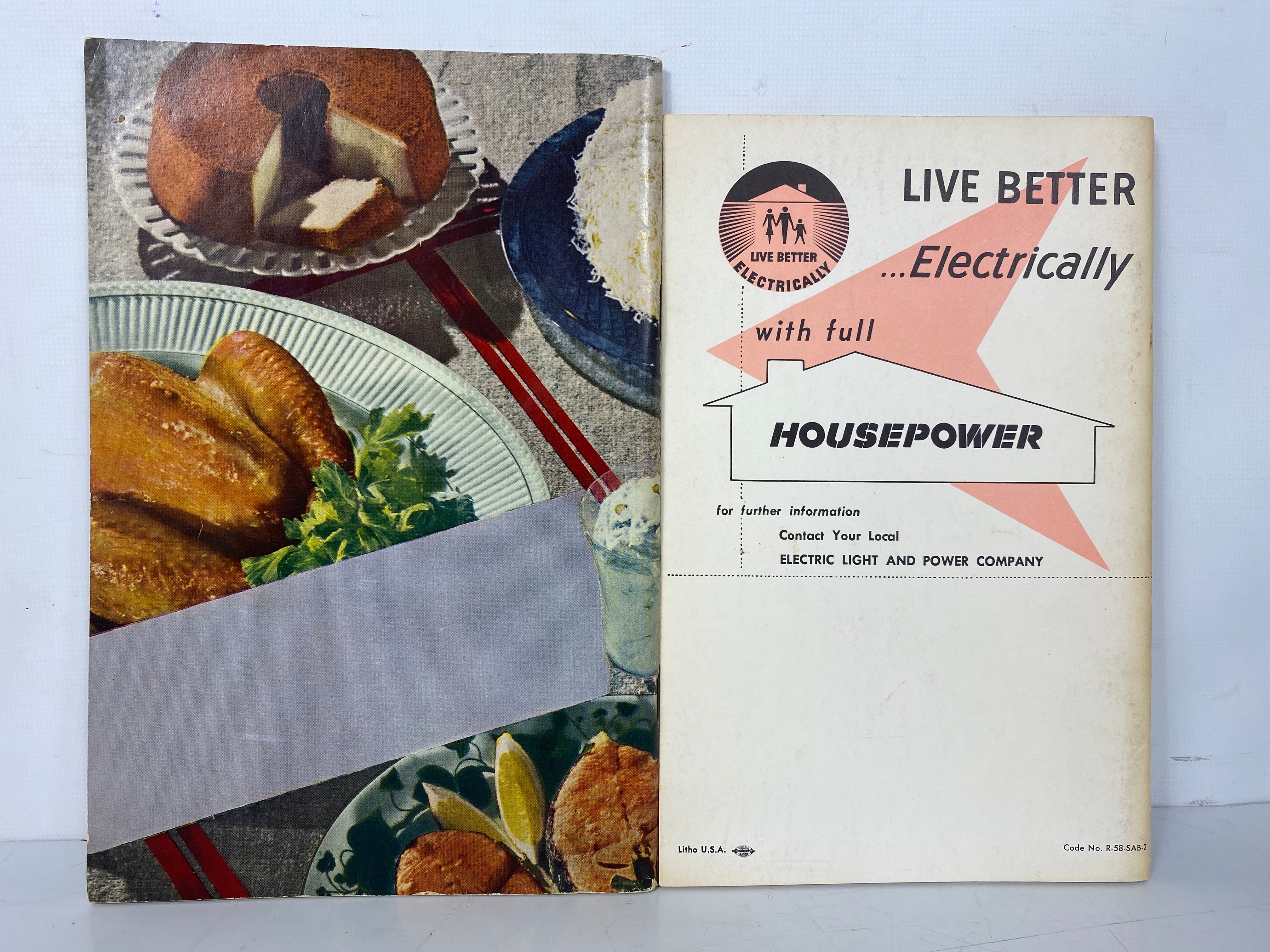 2 Vtg Recipe Booklets: Around the World Cookery/Meals Go Modern Electrically