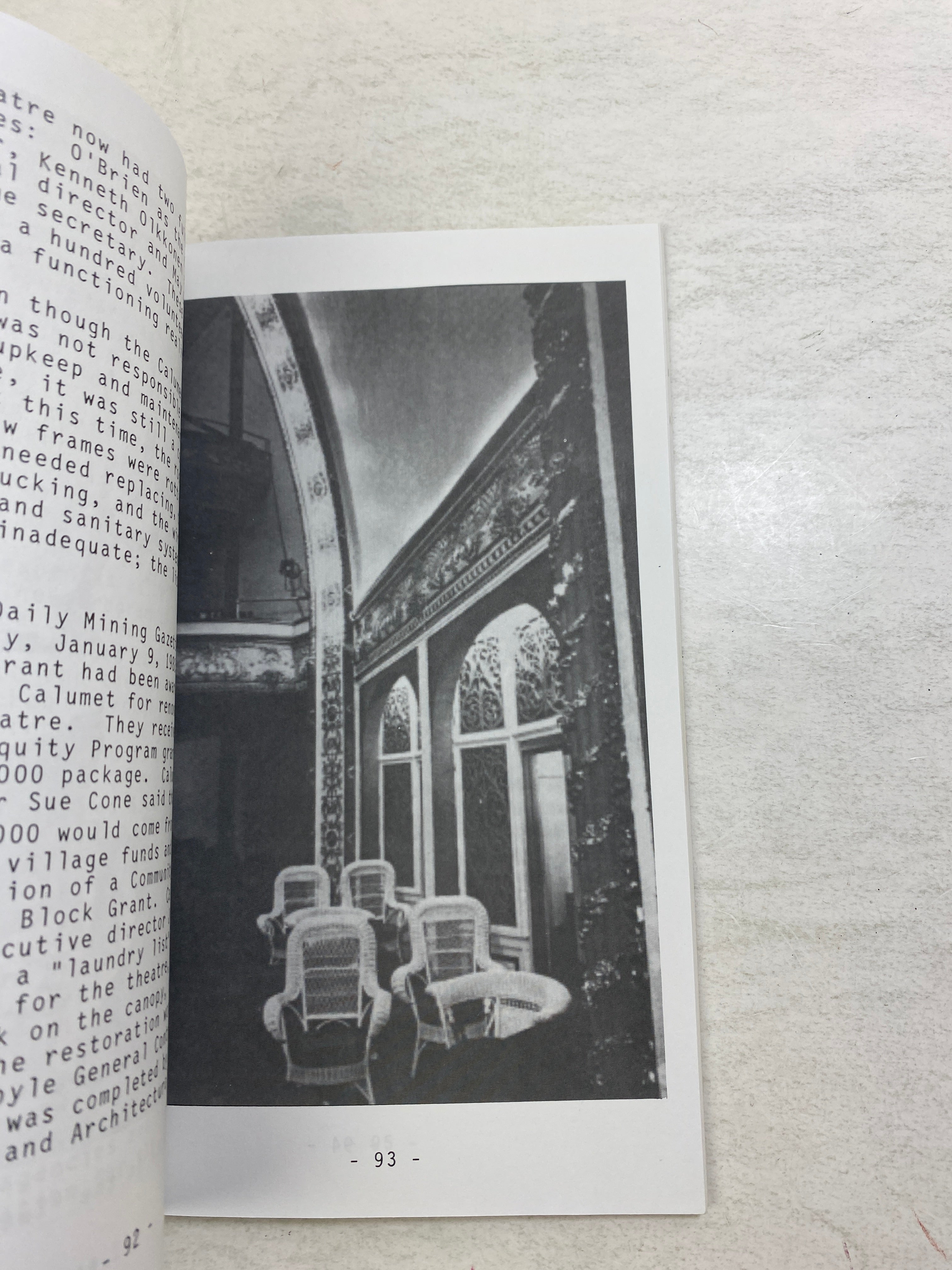Michigan History Calumet Theatre Clarence Monette 1979 *Signed*