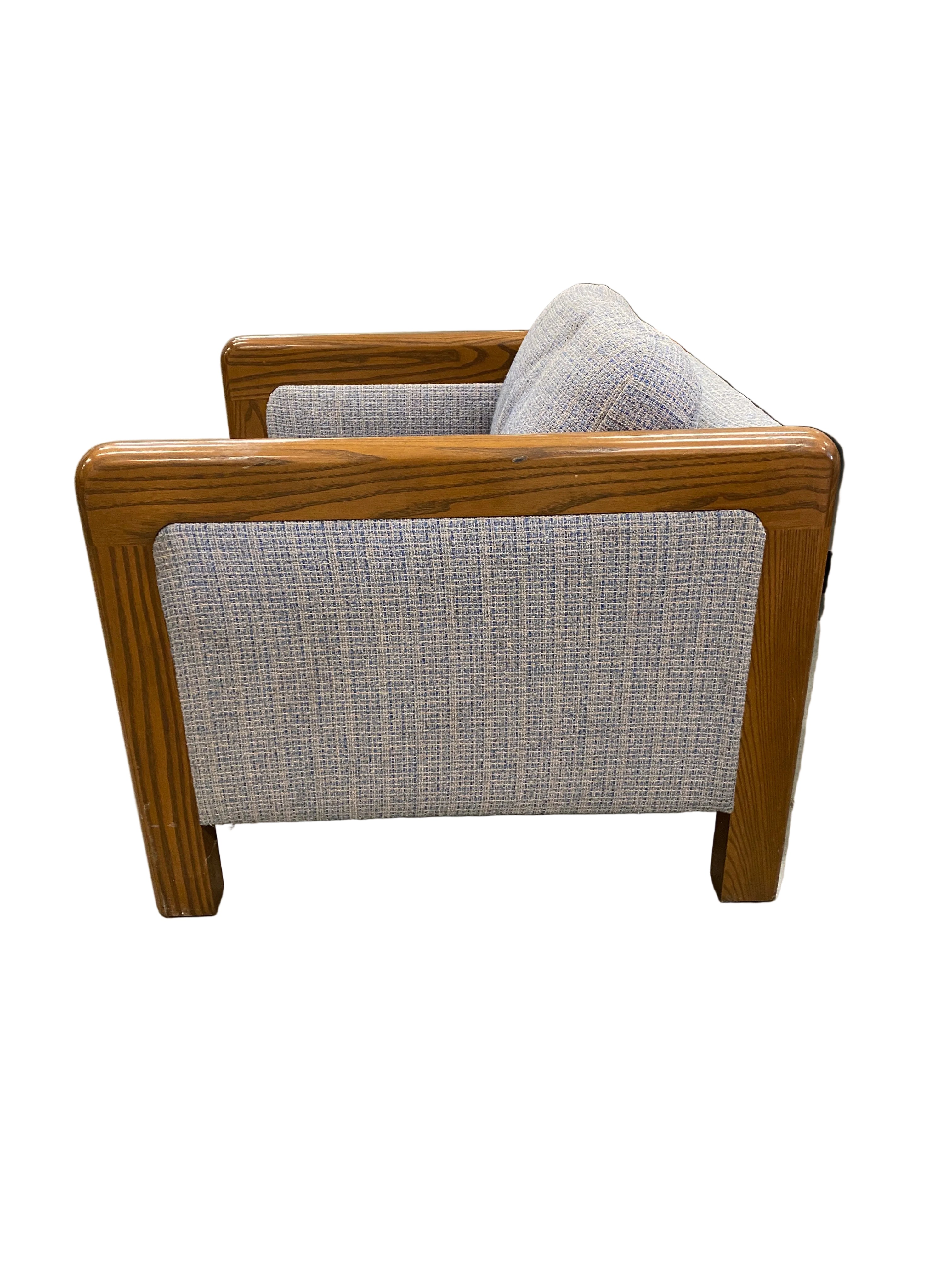 Wooden Frame Lounge Chair With Creme Upholstery